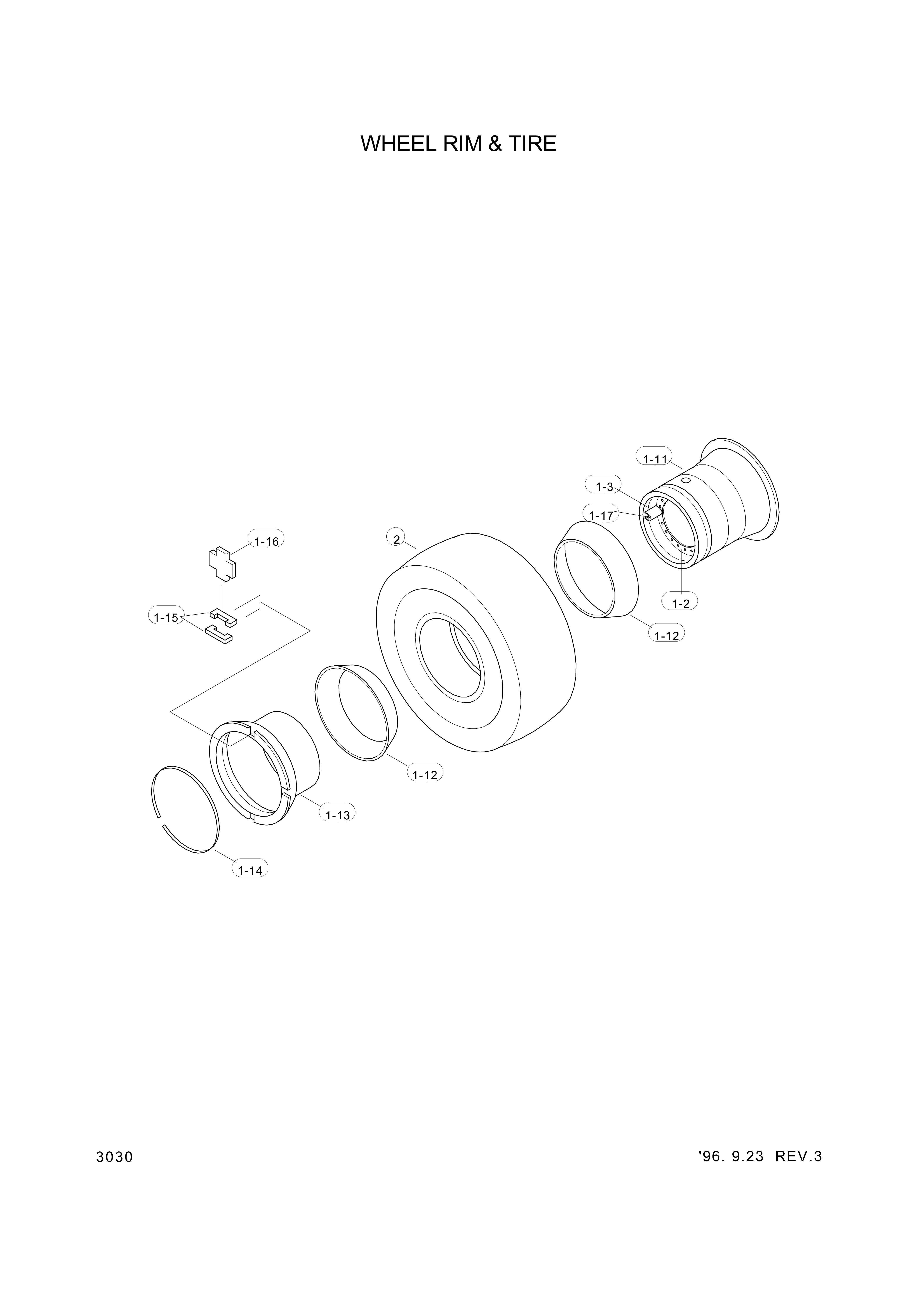 drawing for Hyundai Construction Equipment 81L1-1004 - WHEELRIM (figure 2)