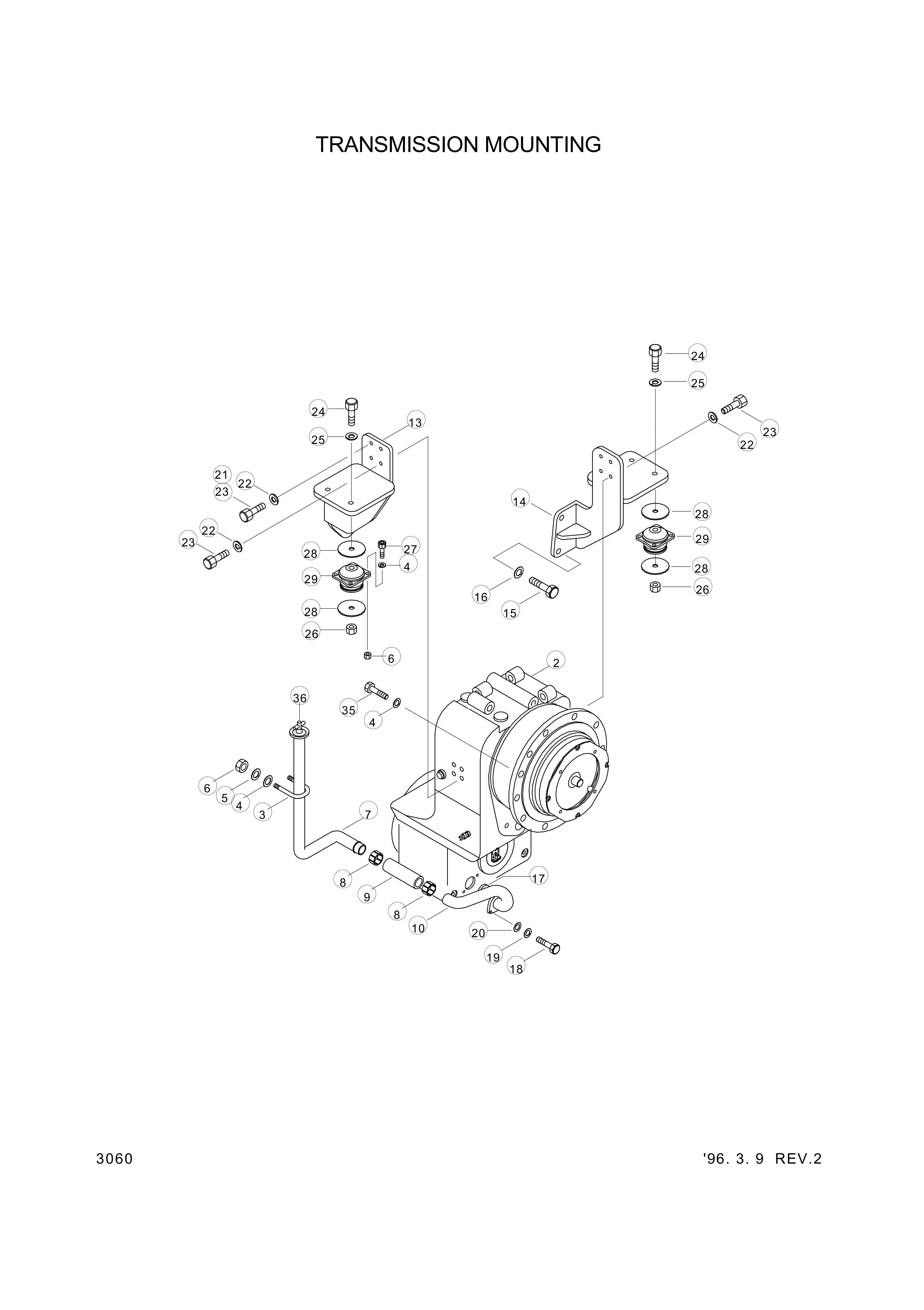 drawing for Hyundai Construction Equipment 84L4-00010 - TRANSMISSION ASSY (figure 2)