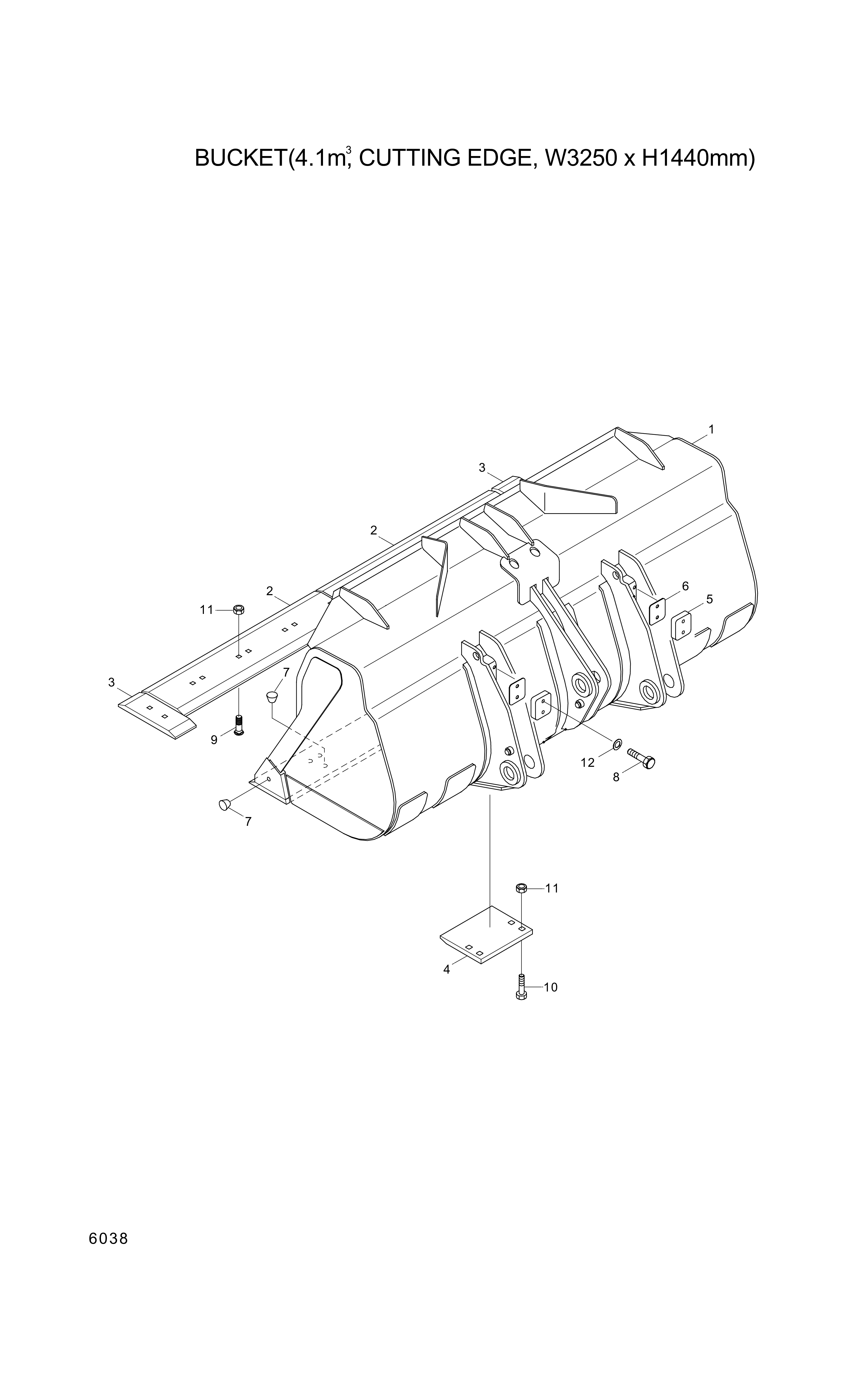 drawing for Hyundai Construction Equipment 64L1-00350 - CUTTINGEDGE-CT (figure 2)