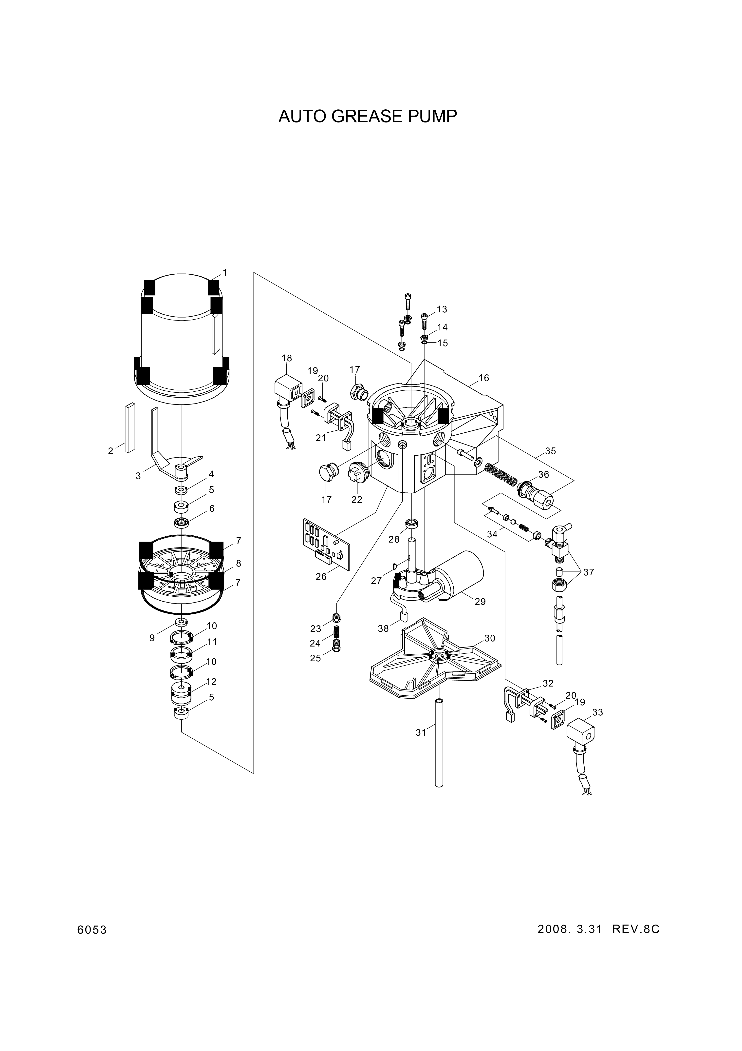 drawing for Hyundai Construction Equipment 600-26876-2 - ELEMENT ASSY-PUMP (figure 1)