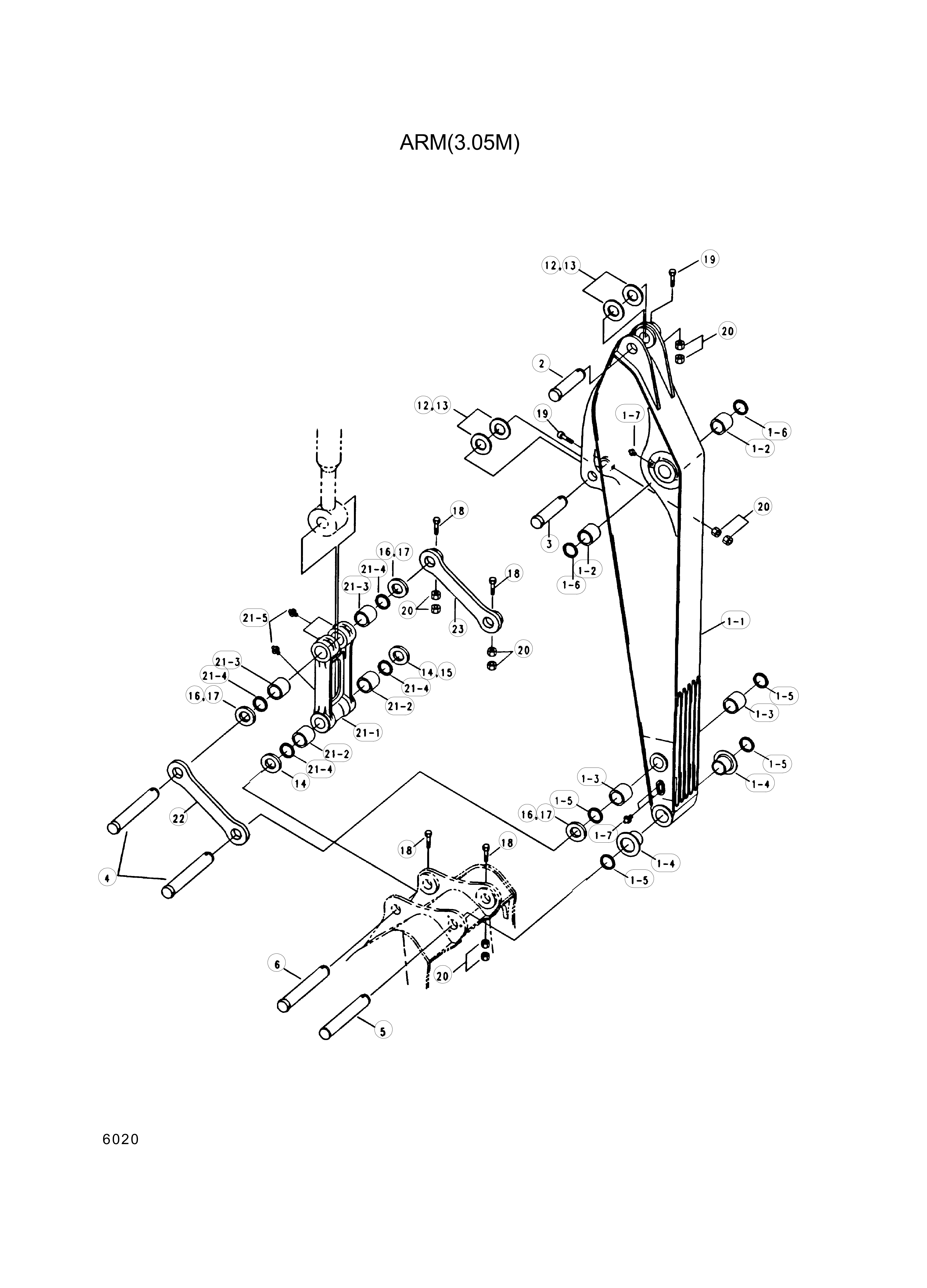 drawing for Hyundai Construction Equipment 61E9-2001 - BODY-ARM (figure 2)