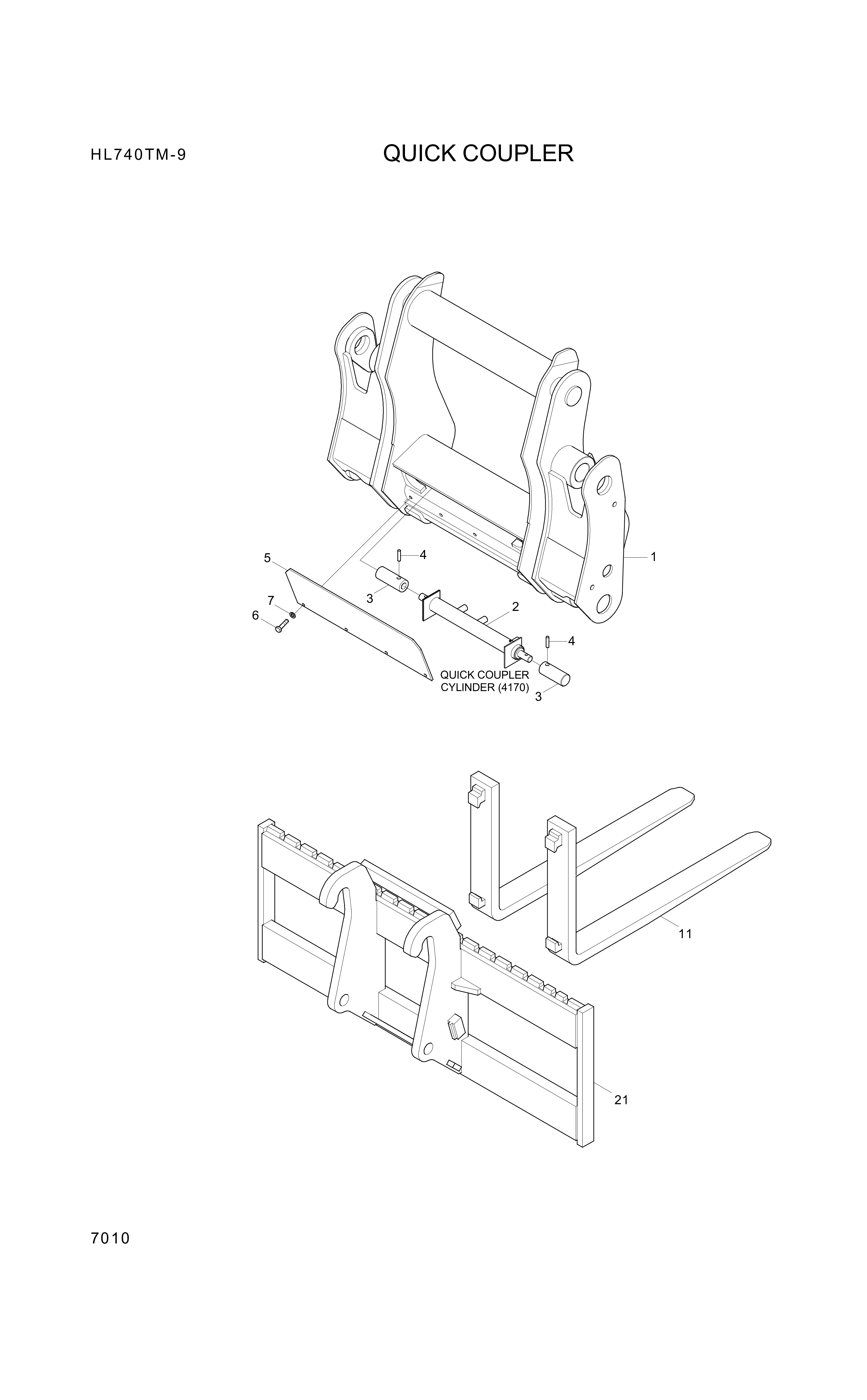 drawing for Hyundai Construction Equipment 61LG-80010 - CARRIAGE-FORK (figure 1)
