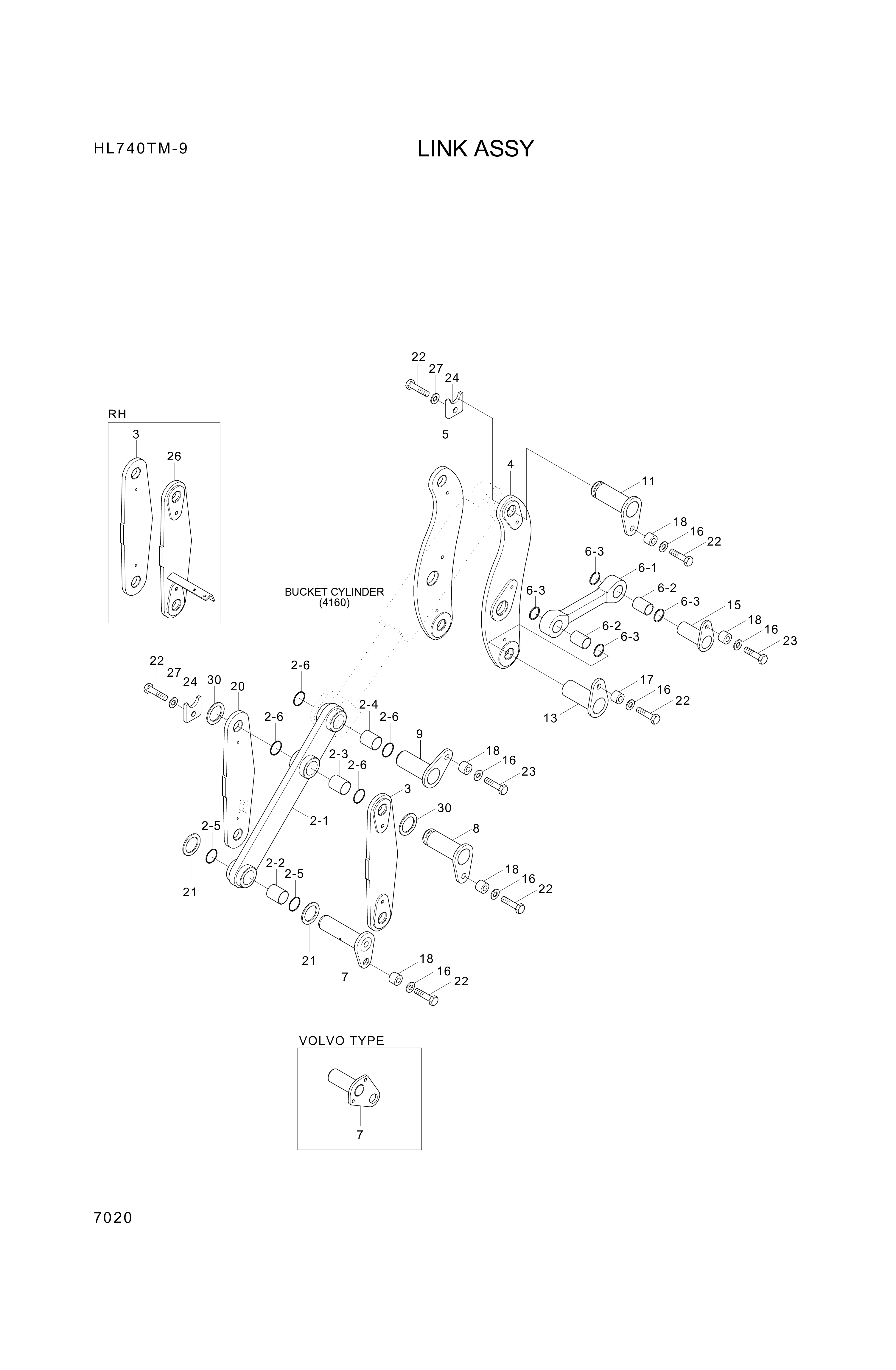 drawing for Hyundai Construction Equipment 61LN-31190 - LINK (figure 1)