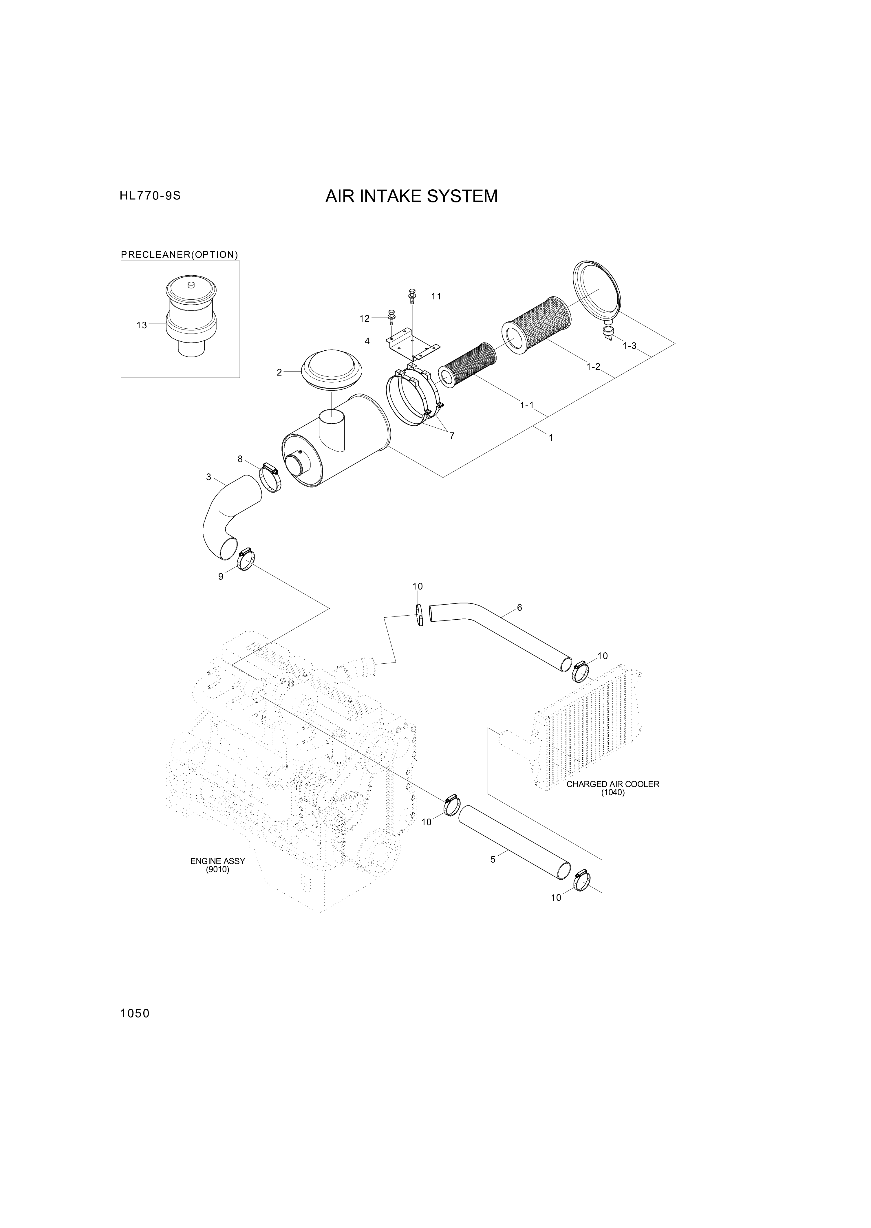 drawing for Hyundai Construction Equipment 11L6-00030 - PRECLEANER-INLET (figure 2)