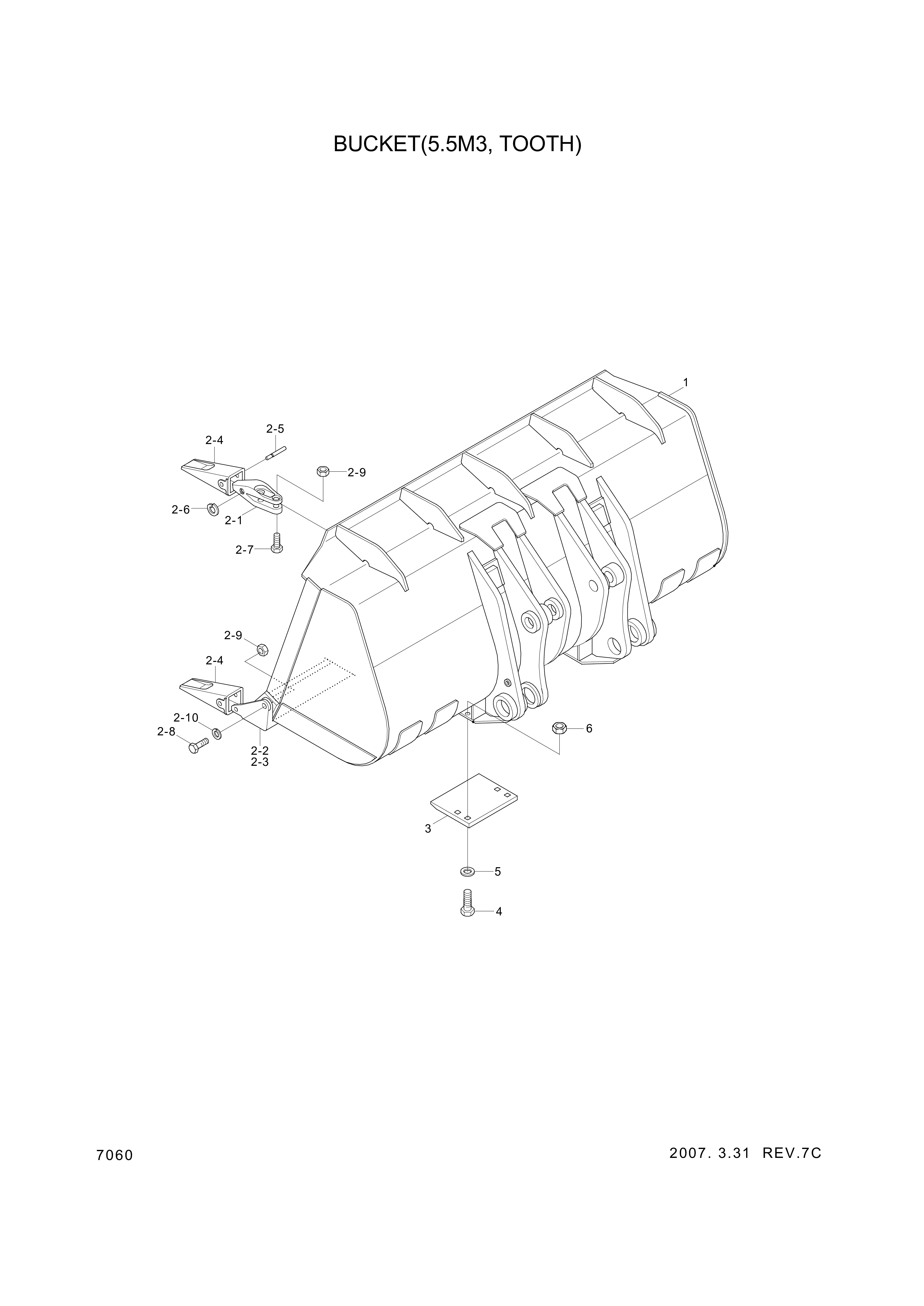 drawing for Hyundai Construction Equipment 61L6-04010 - Bucket Wa (figure 1)