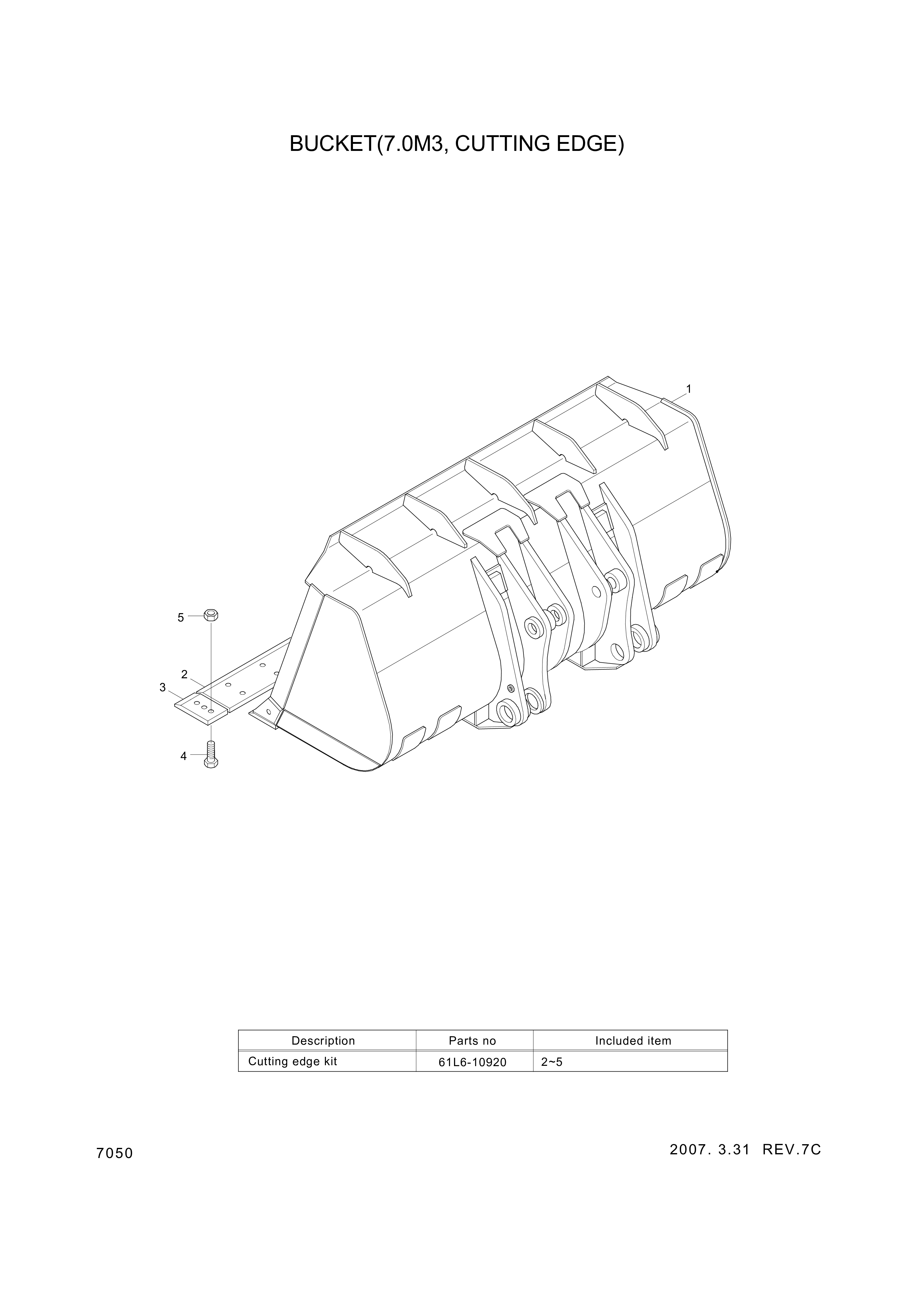 drawing for Hyundai Construction Equipment 61L6-01050BG - CUTTINGEDGE-CT (figure 3)