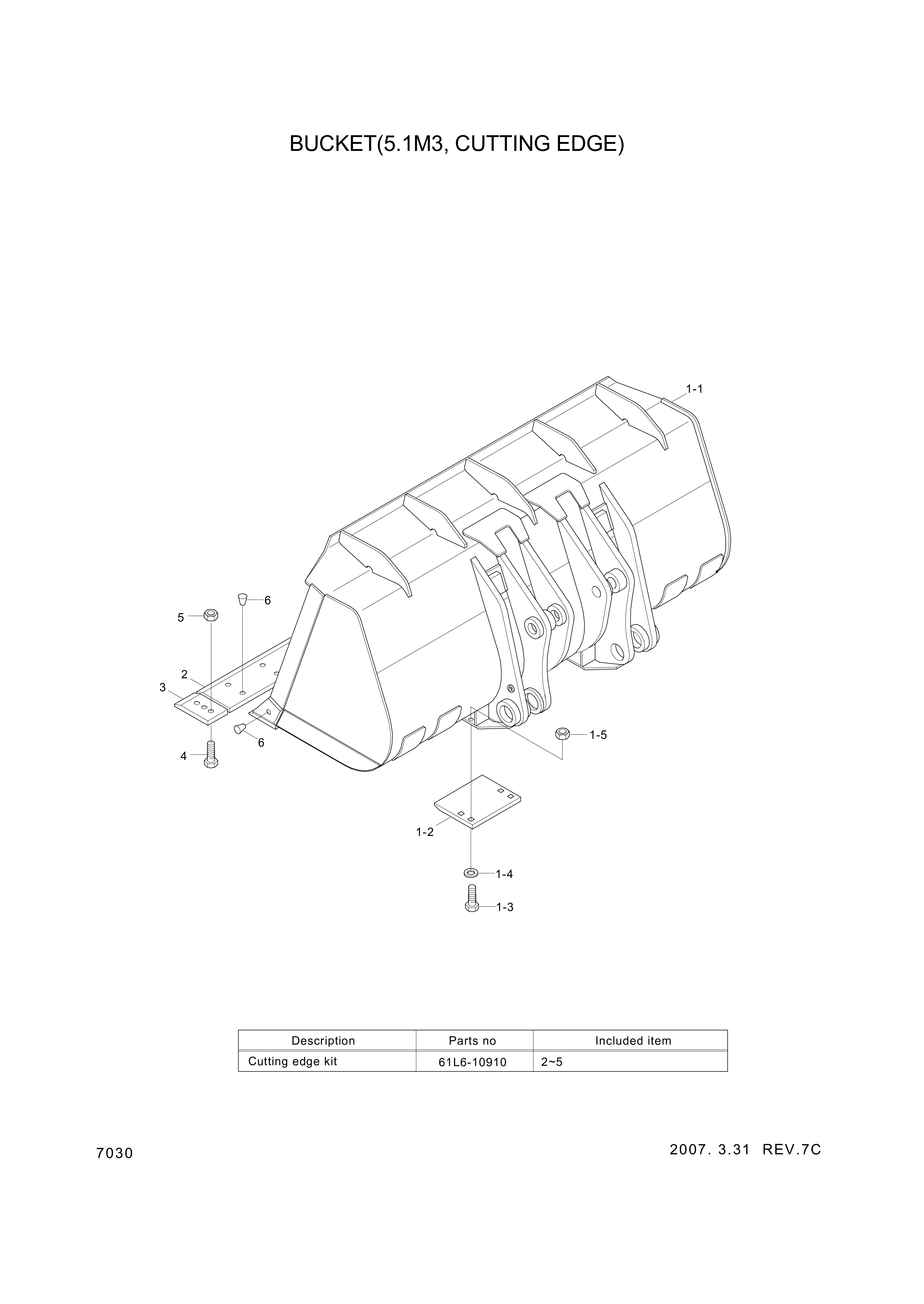 drawing for Hyundai Construction Equipment 61L6-00302BG - CUTTINGEDGE-CT (figure 5)