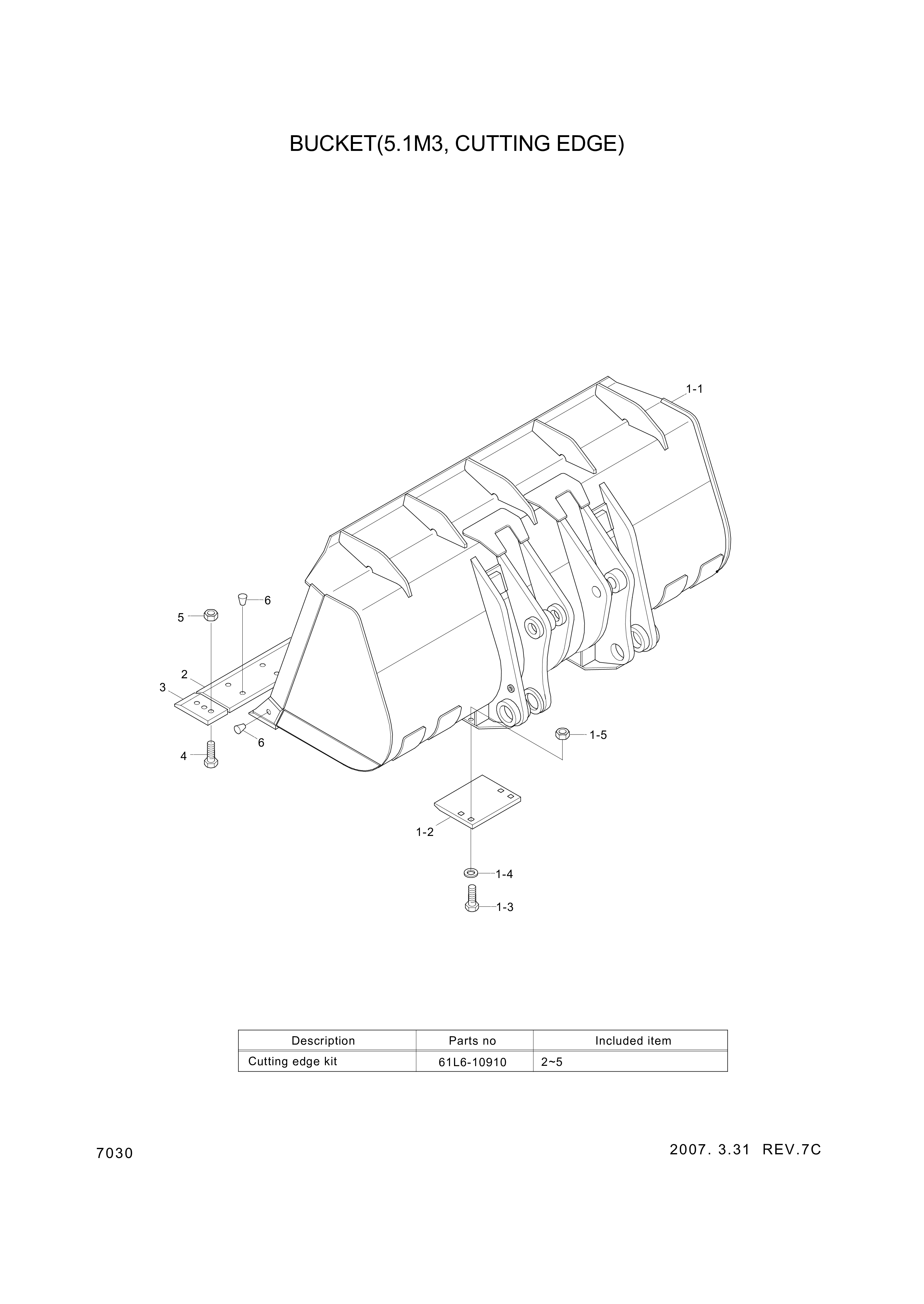 Technical drawing of Hyundai Construction Equipment 61L6-02010 BUCKET ASSY with dimensions and layout (figure 4)