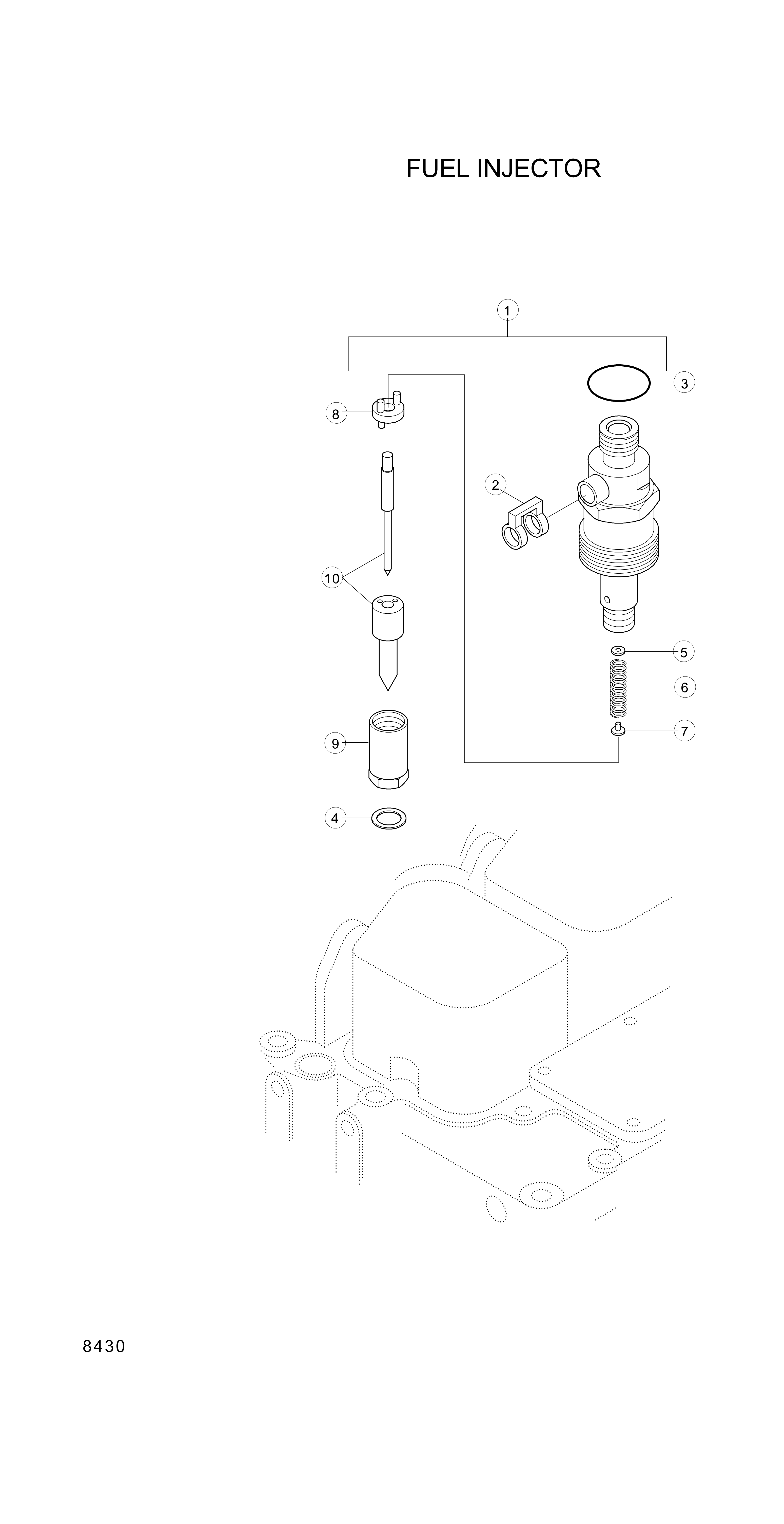 drawing for Hyundai Construction Equipment YUBP-06229 - INJECTOR (figure 1)