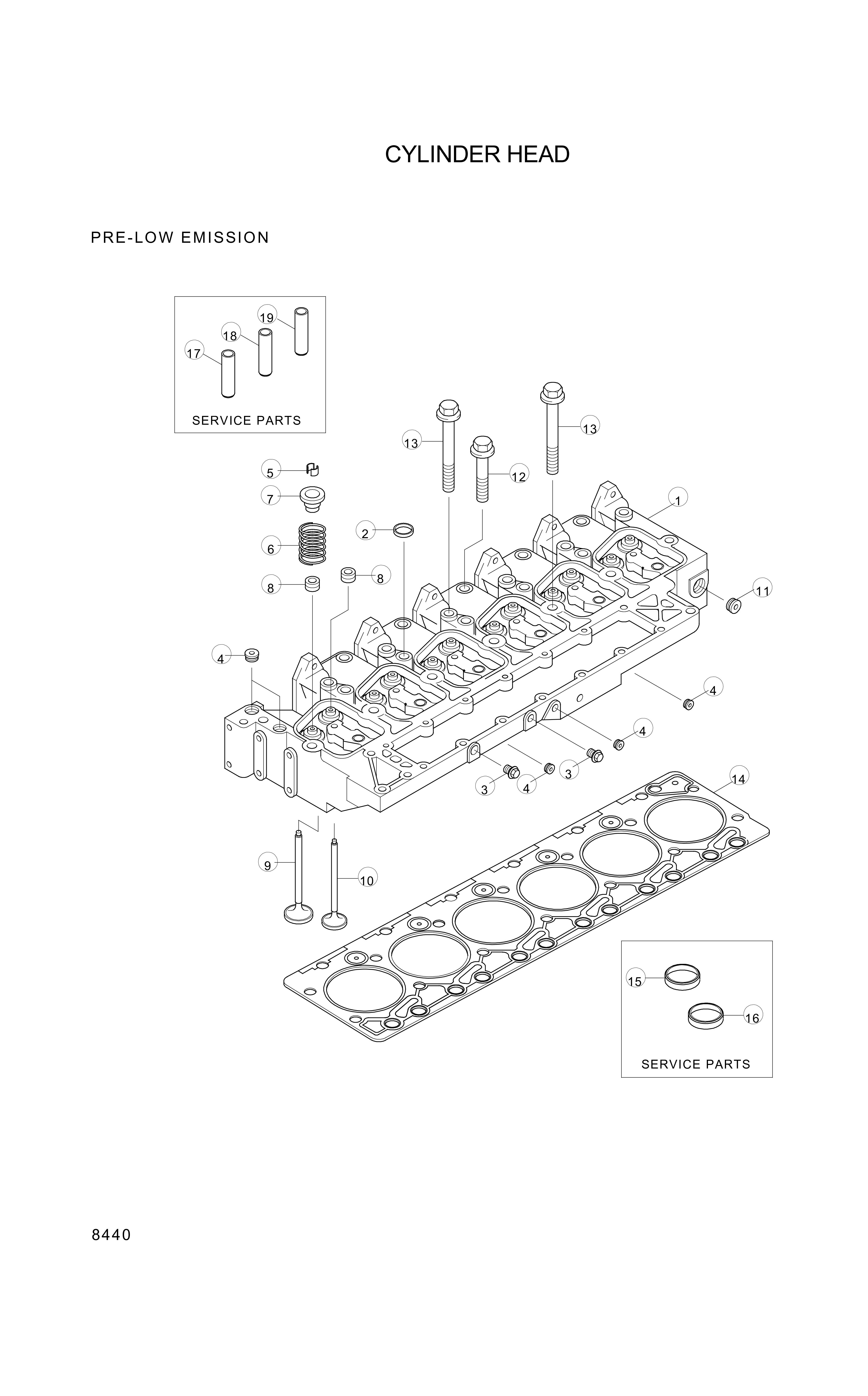 drawing for Hyundai Construction Equipment YUBP-06232 - HEAD-CYL (figure 1)
