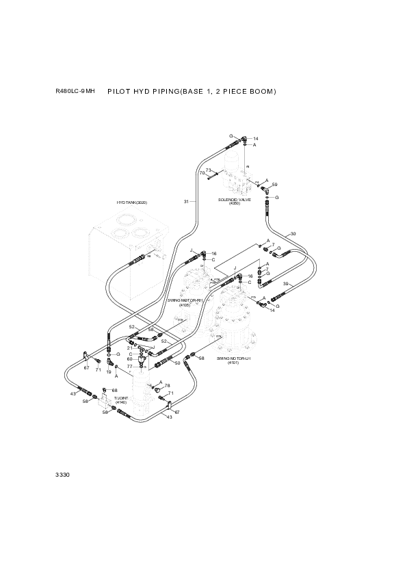 drawing for Hyundai Construction Equipment X420-042058 - HOSE ASSY-SYNF&ORFS (figure 4)