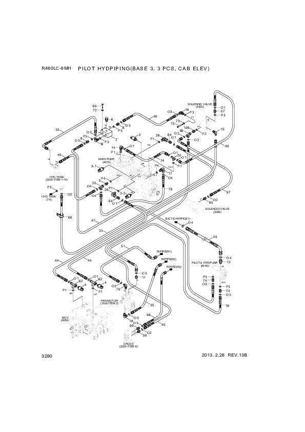 drawing for Hyundai Construction Equipment P930-122035 - HOSE ASSY-ORFS&THD (figure 2)