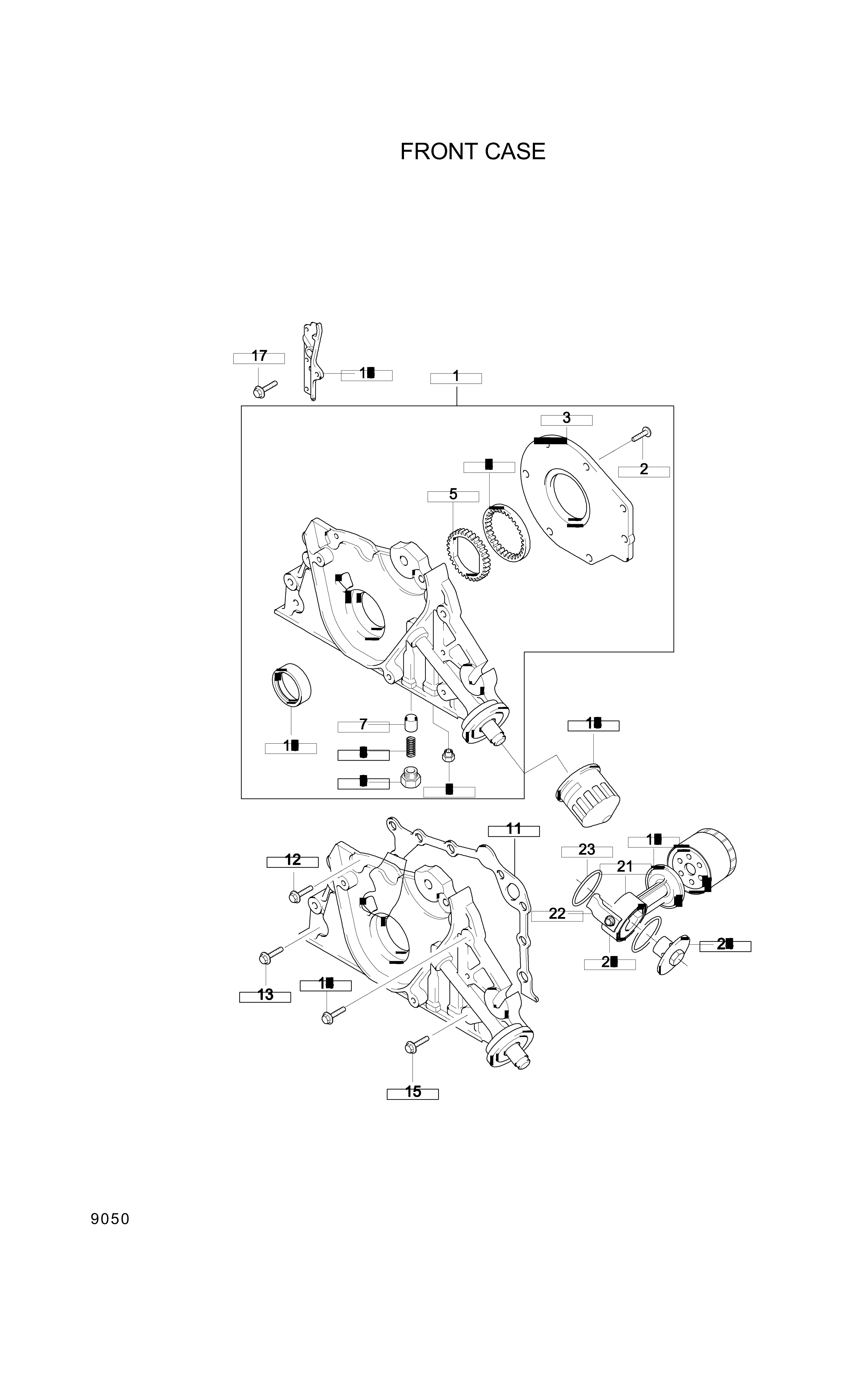 drawing for Hyundai Construction Equipment 21313-23012 - Cover-Oil Pump (figure 3)