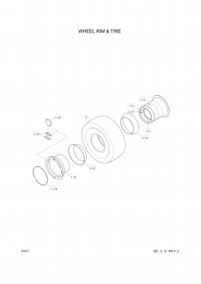 drawing for Hyundai Construction Equipment 84L3-00260 - WHEELRIM ASSY (figure 2)