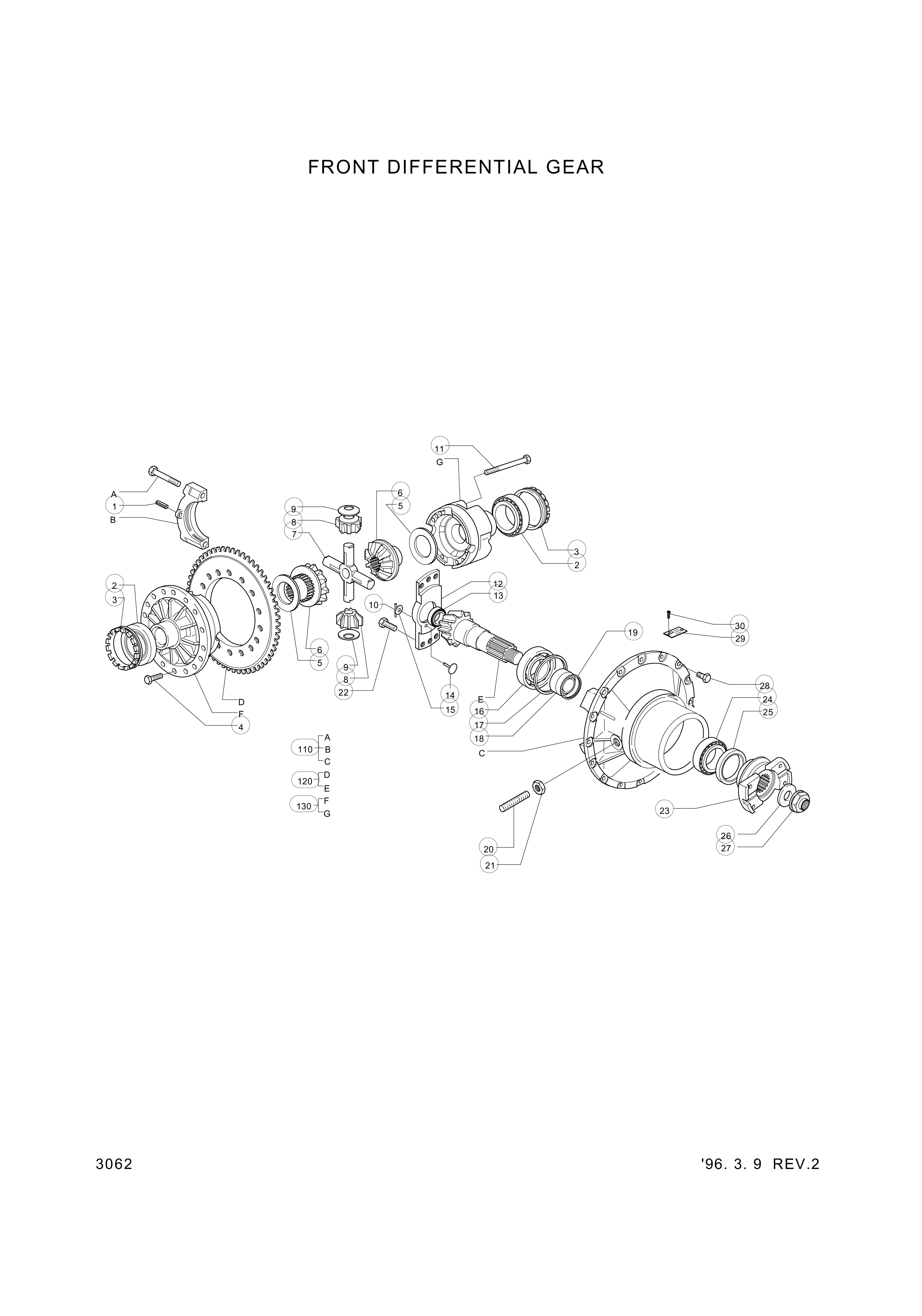 drawing for Hyundai Construction Equipment 3130903 - SHAFT-BEVEL GEAR (figure 4)