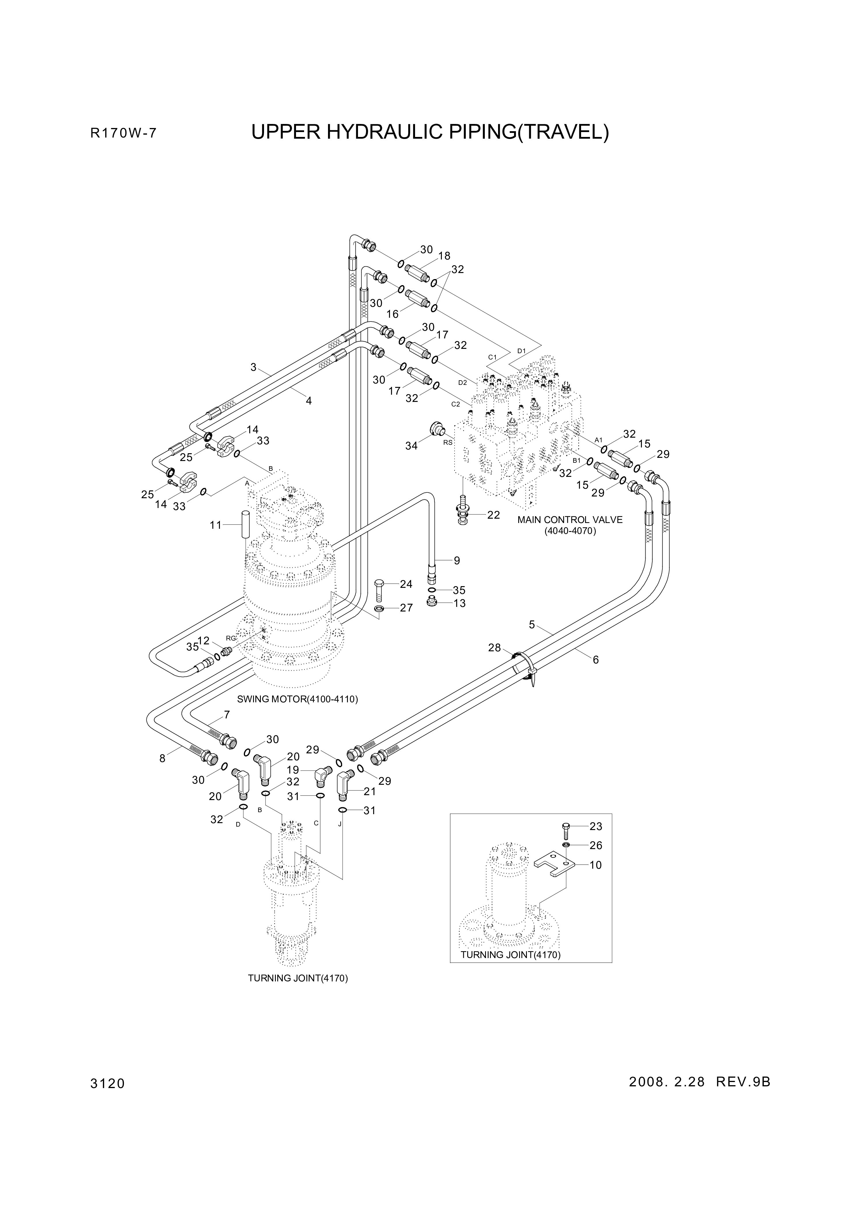 drawing for Hyundai Construction Equipment P933-127027 - HOSE ASSY-ORFS&THD (figure 2)