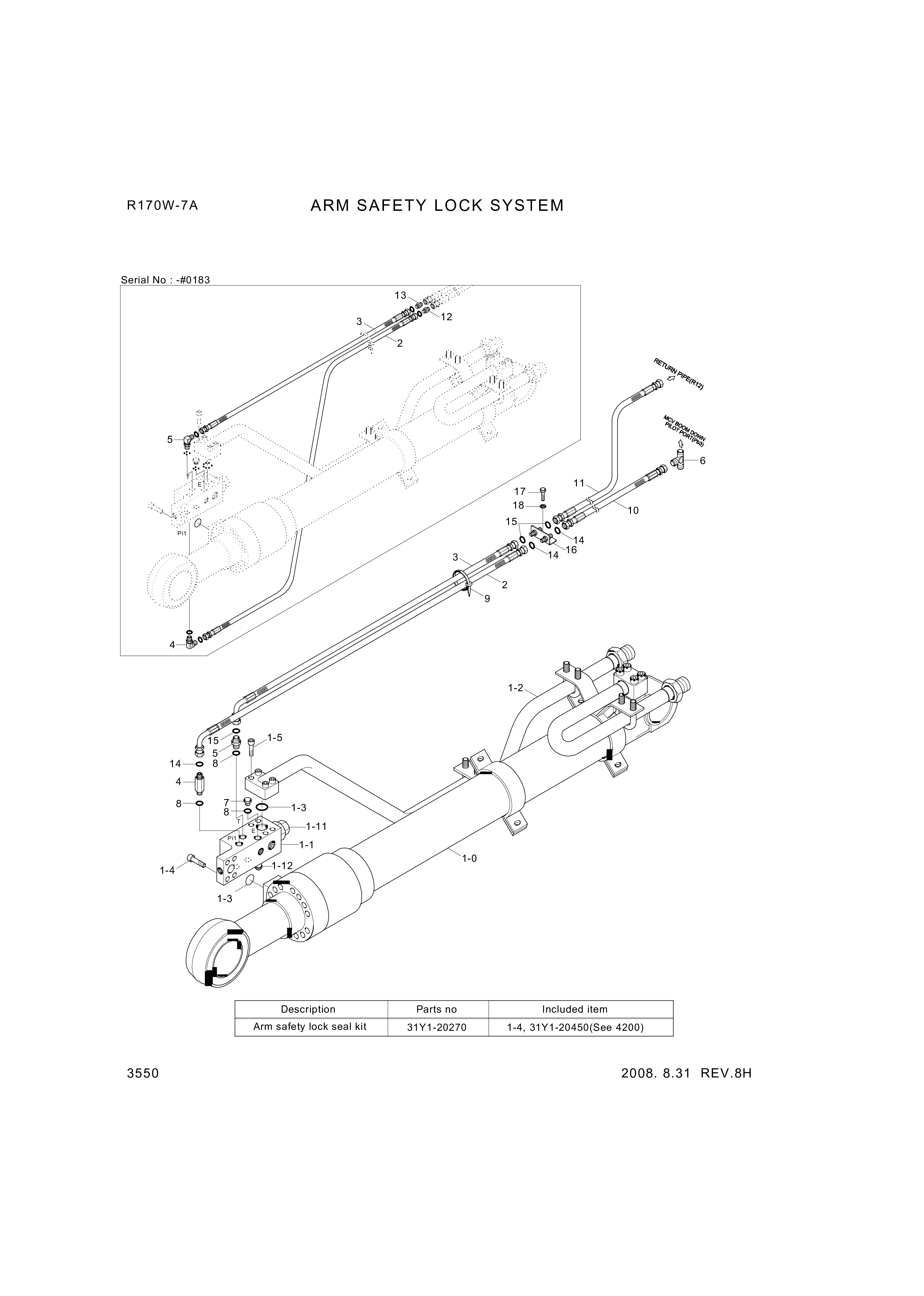 drawing for Hyundai Construction Equipment 31N5-90520 - VALVE-SAFETY LOCK (figure 1)