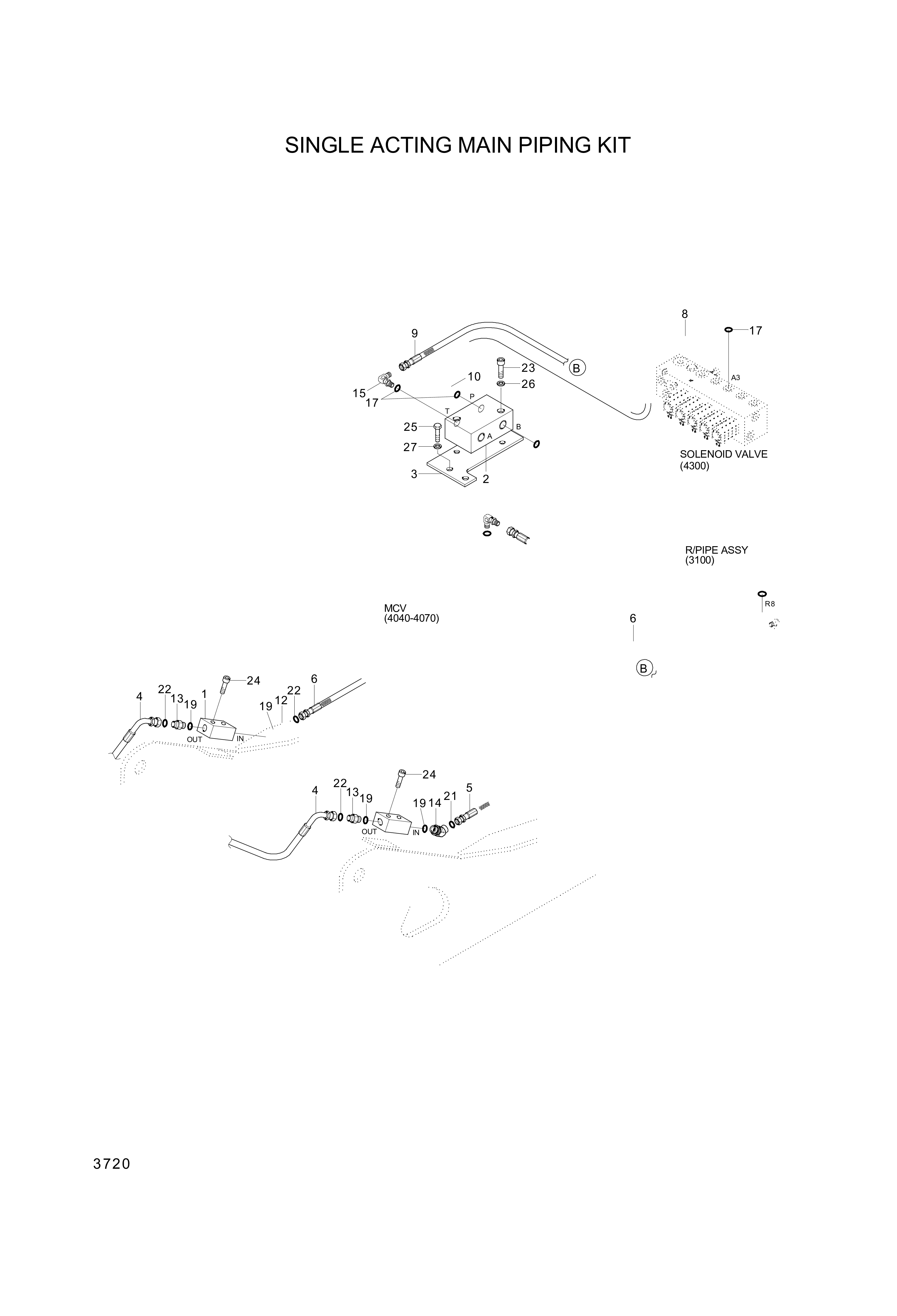 drawing for Hyundai Construction Equipment P973-166325 - HOSE ASSY-ORFS&FLG (figure 1)