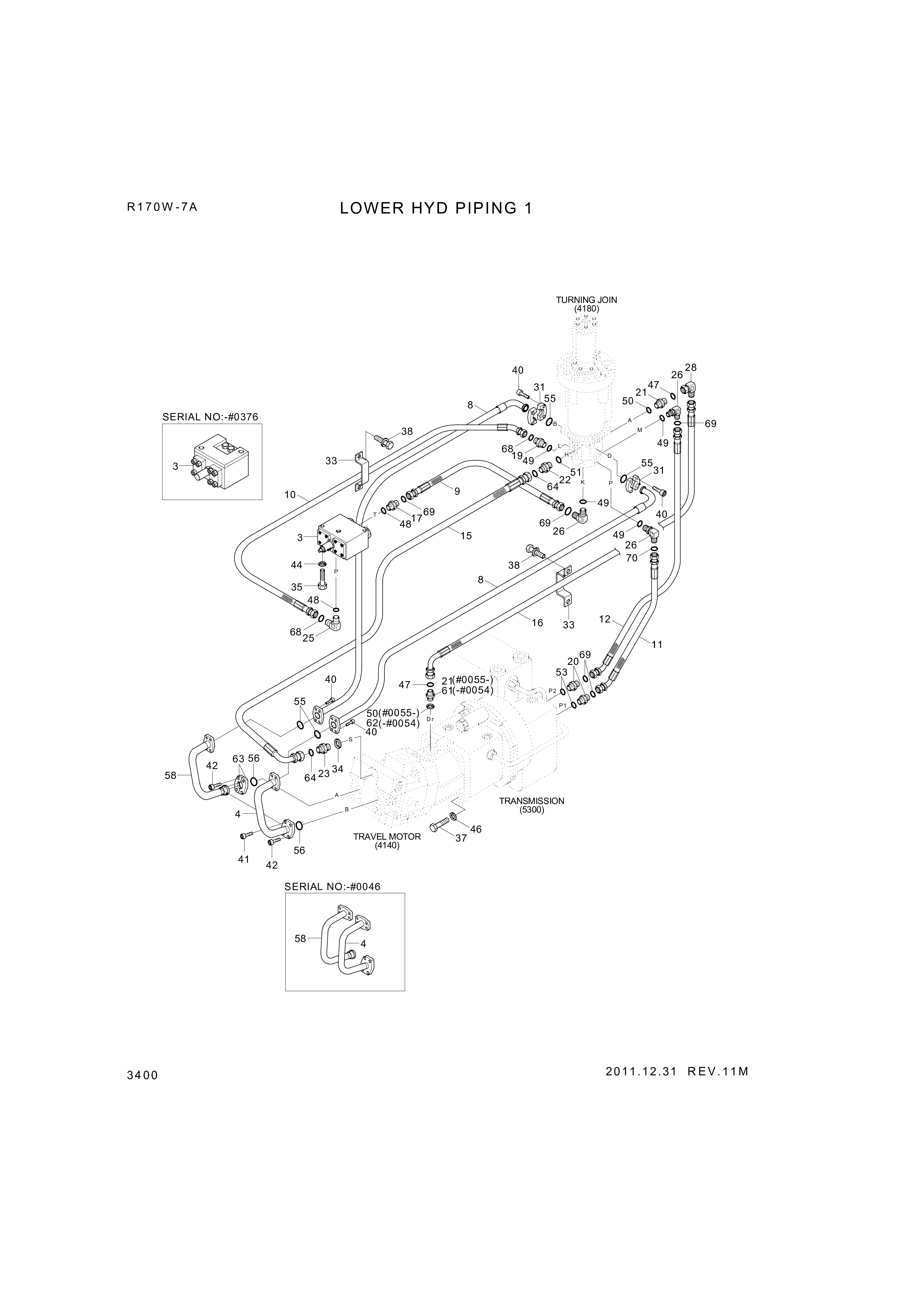 drawing for Hyundai Construction Equipment P933-082017 - HOSE ASSY-ORFS&THD (figure 1)