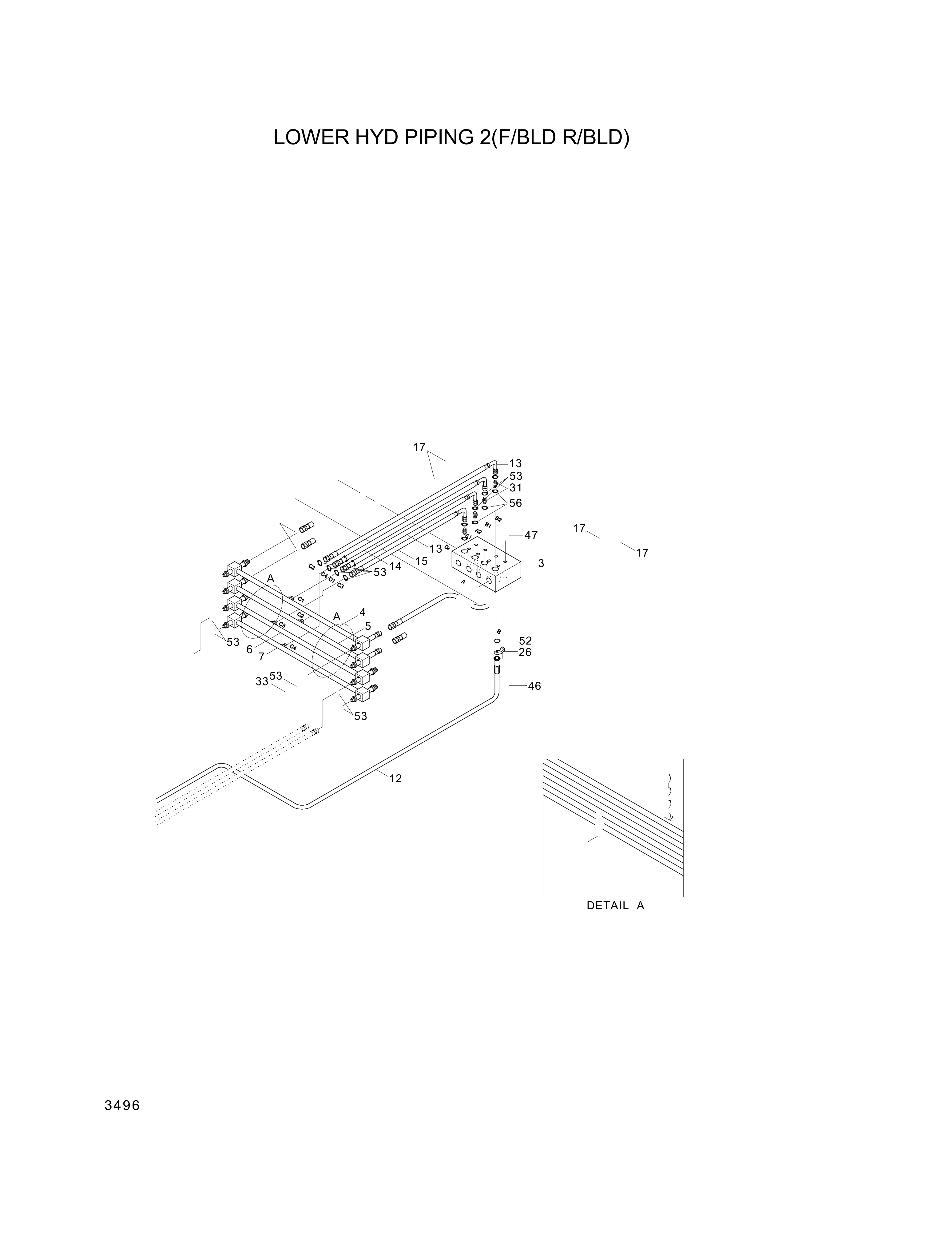 drawing for Hyundai Construction Equipment P933-087009 - HOSE ASSY-ORFS&THD (figure 3)