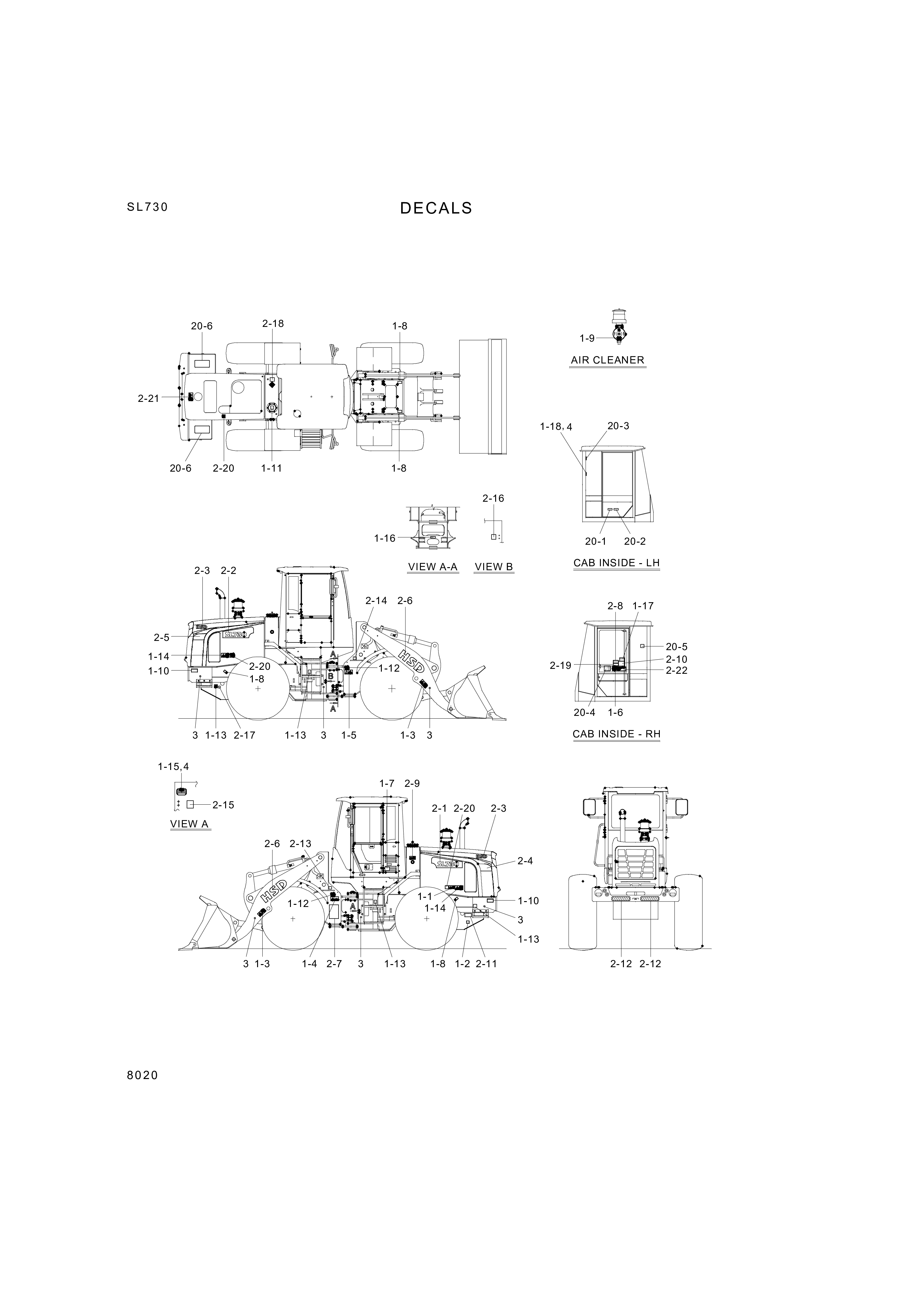 drawing for Hyundai Construction Equipment 92Z2-06104 - DECAL KIT-B (figure 1)