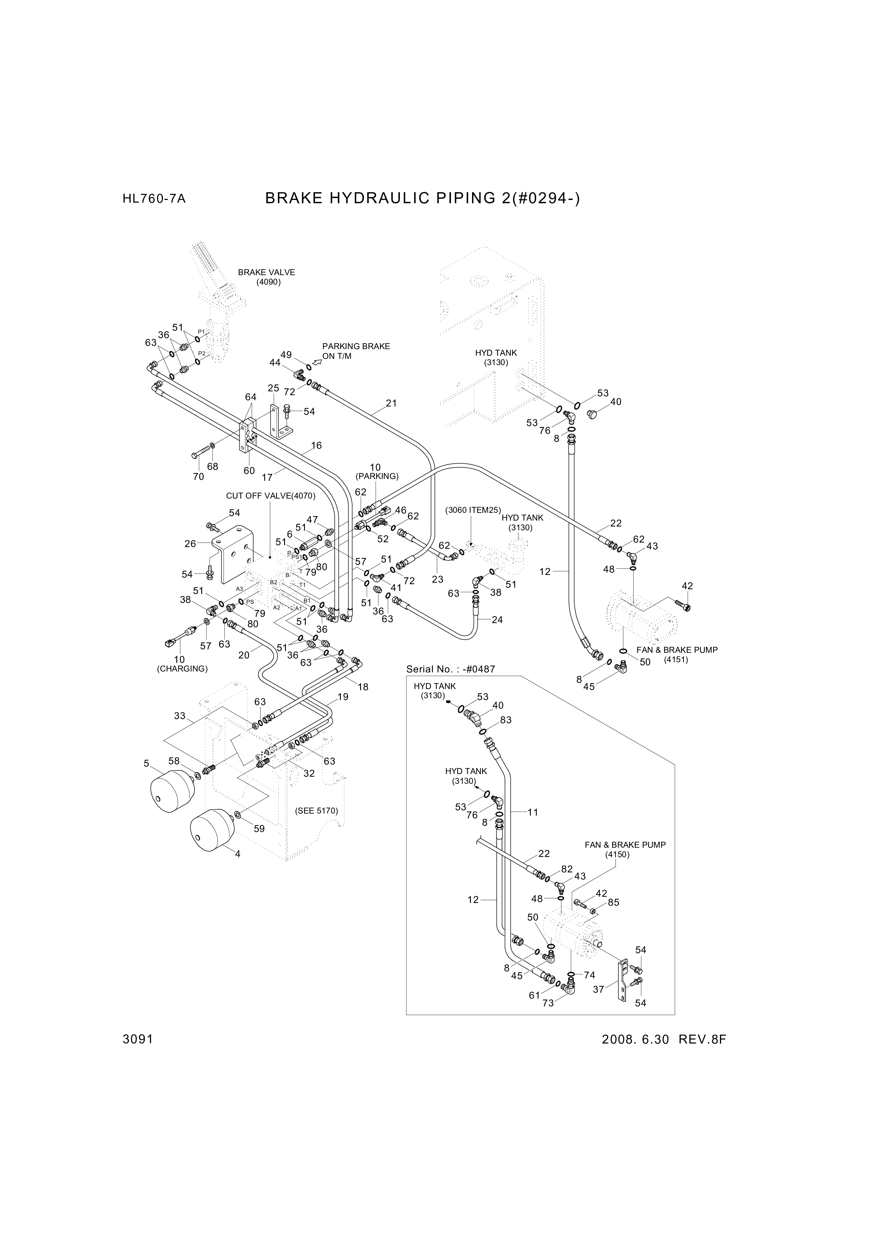 drawing for Hyundai Construction Equipment P930-063019 - HOSE ASSY-ORFS&THD (figure 1)