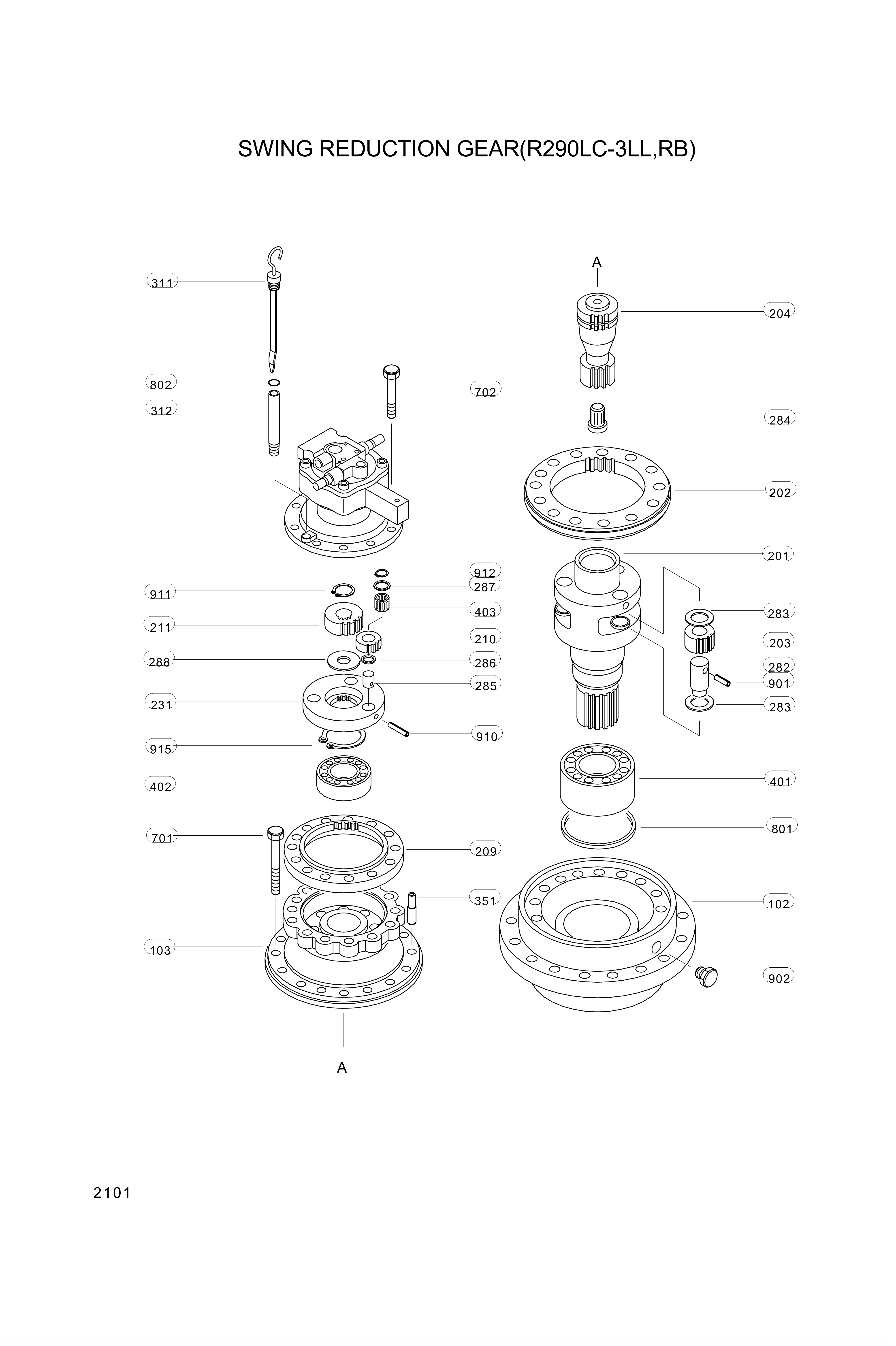 drawing for Hyundai Construction Equipment P230240 - BEARING (figure 3)