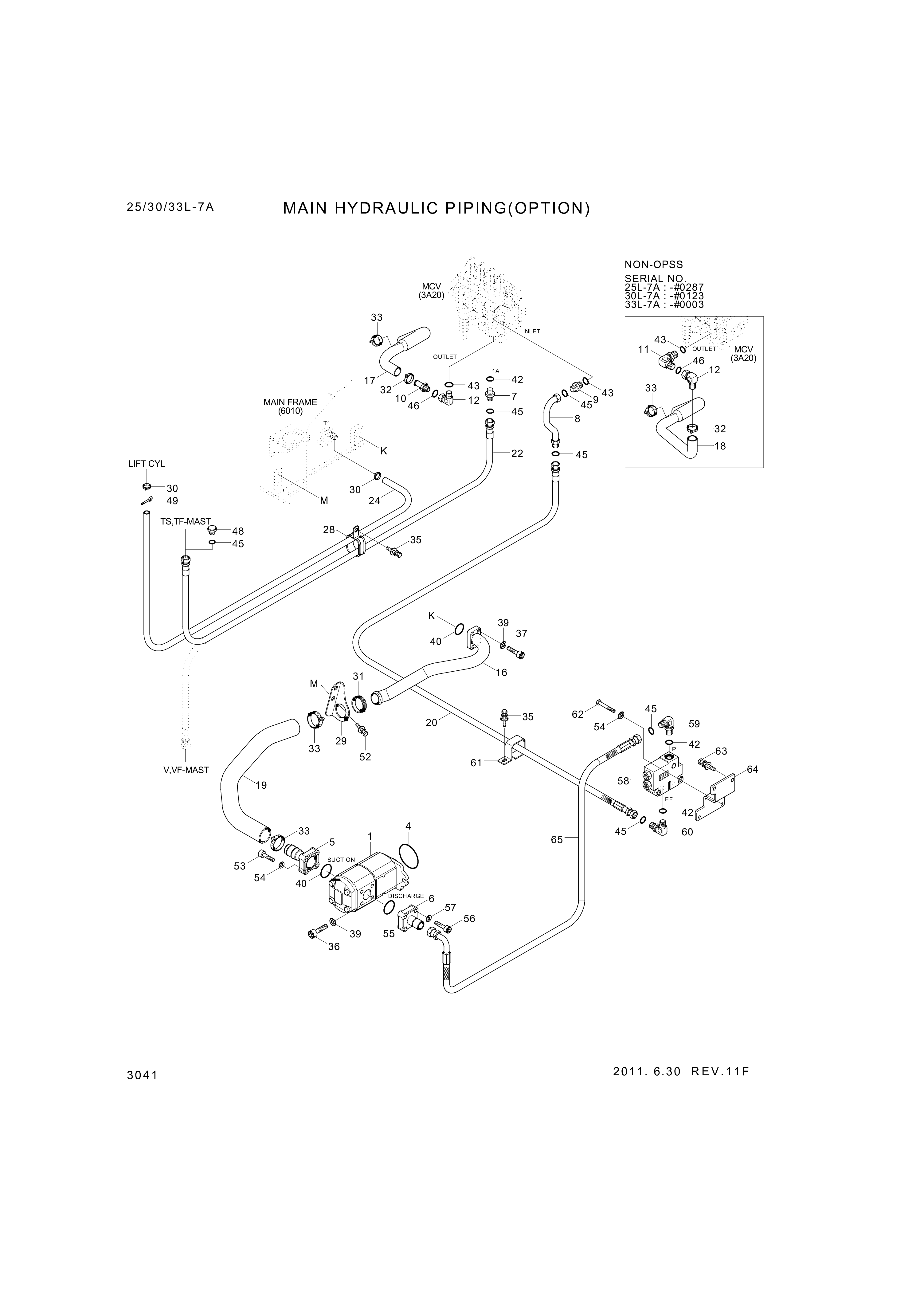 Technical drawing of Hyundai Construction Equipment 35HF-20150 CLAMP-HOSE with dimensions and layout (figure 2)