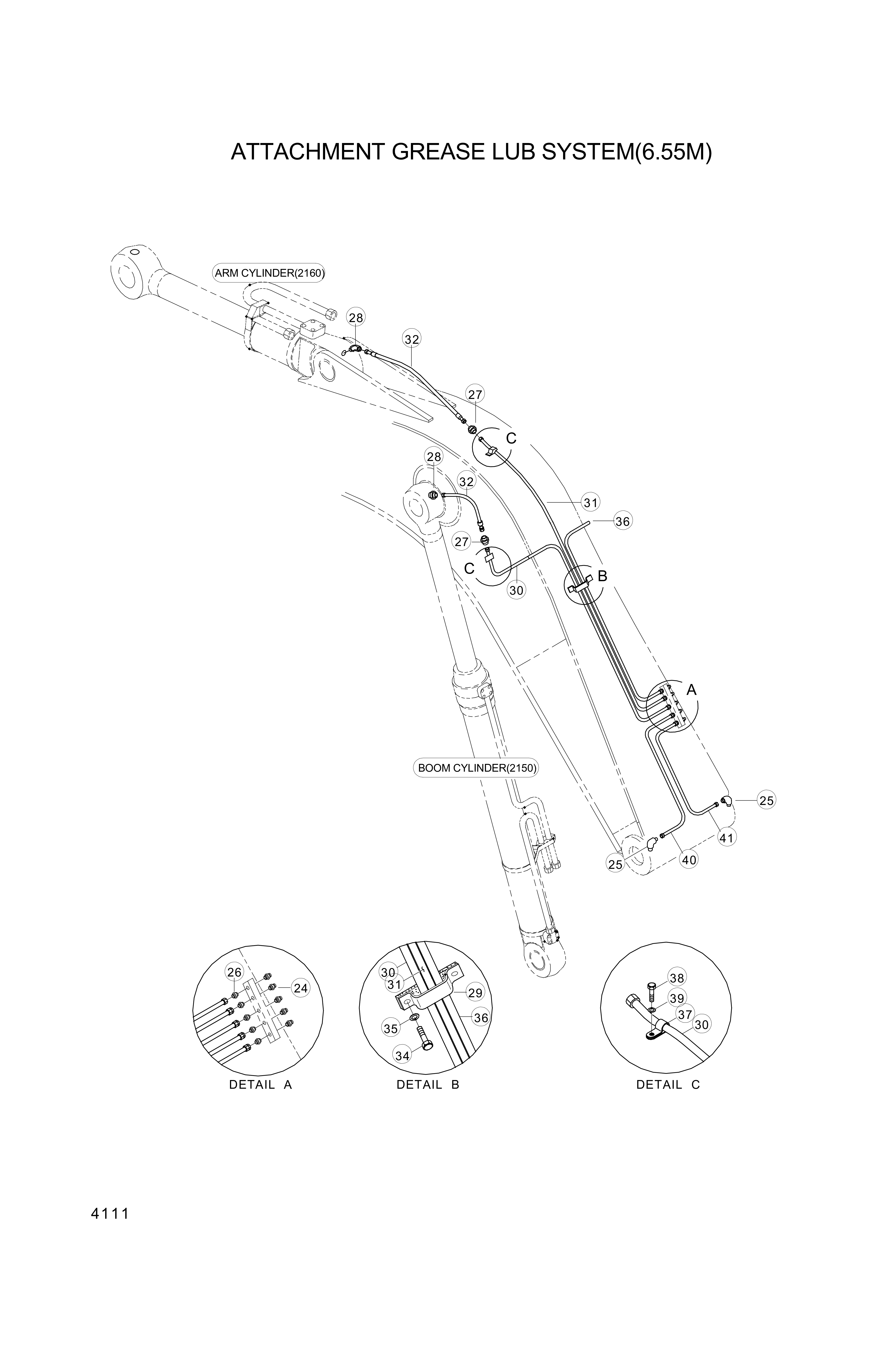 drawing for Hyundai Construction Equipment 61E7-03920 - PIPE ASSY-GREASE (figure 1)