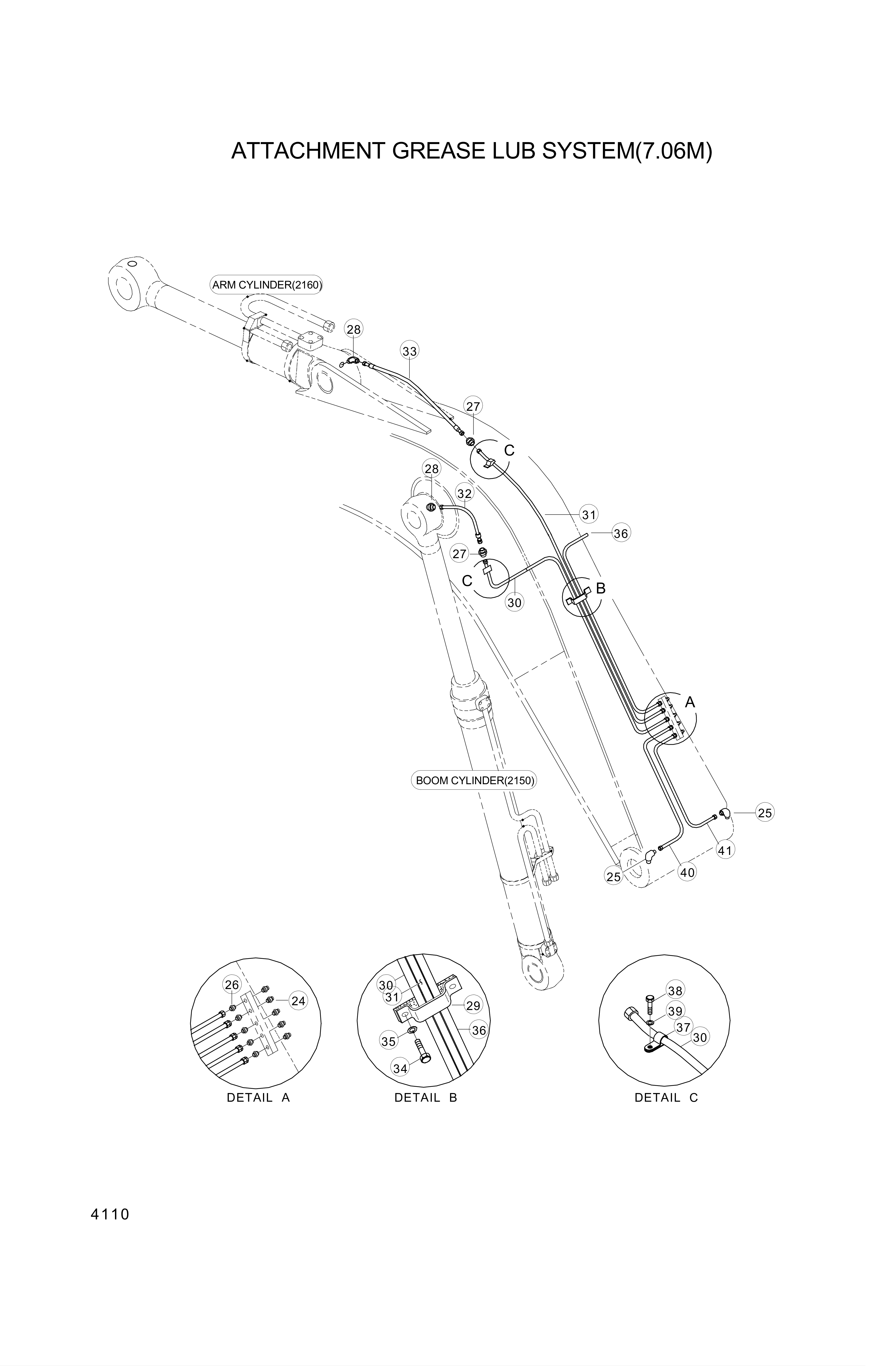 drawing for Hyundai Construction Equipment 61E7-03920 - PIPE ASSY-GREASE (figure 2)