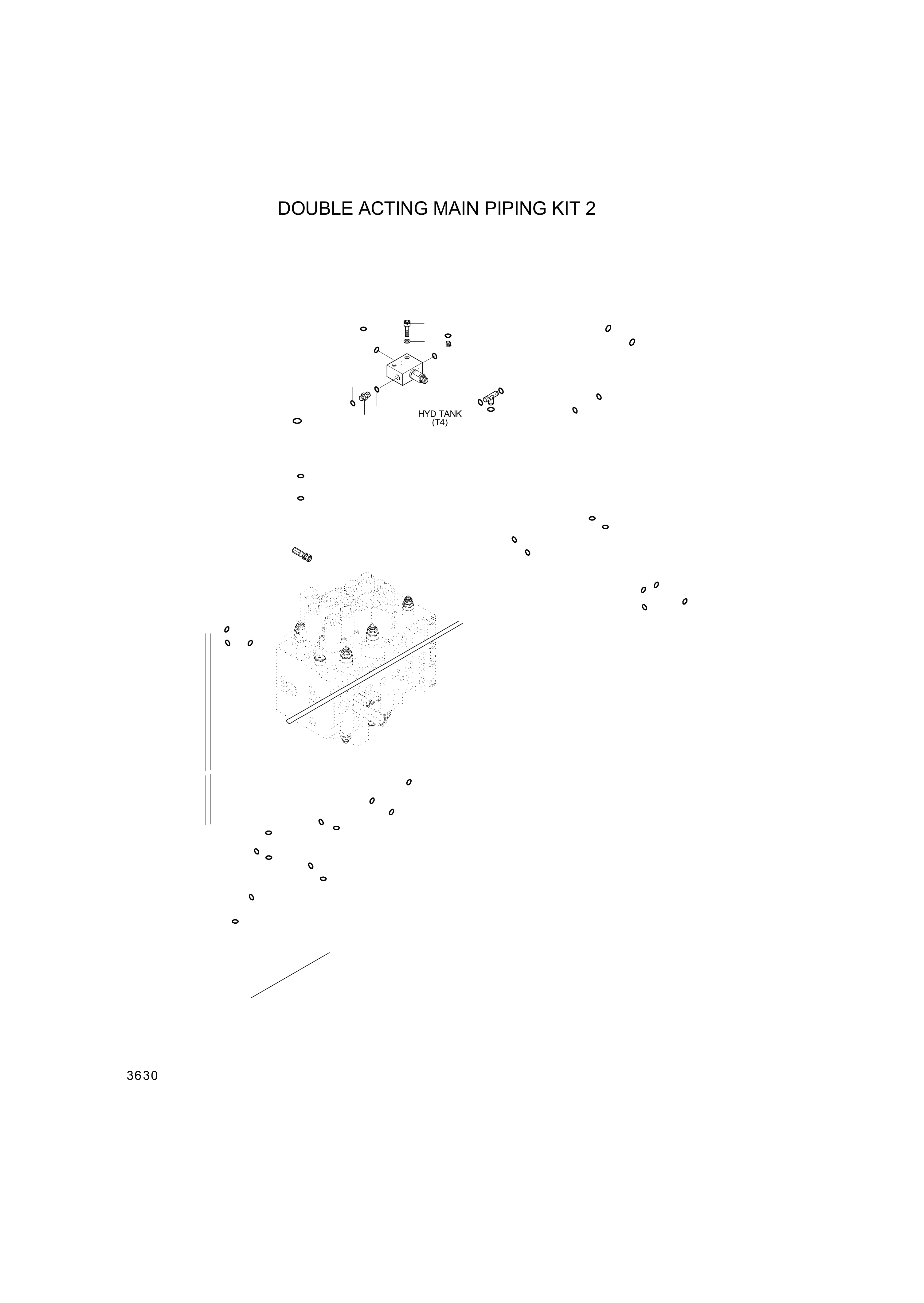 Technical drawing of Hyundai Construction Equipment P930-042049 HOSE ASSY-ORFS&amp;THD with dimensions and layout (figure 2)