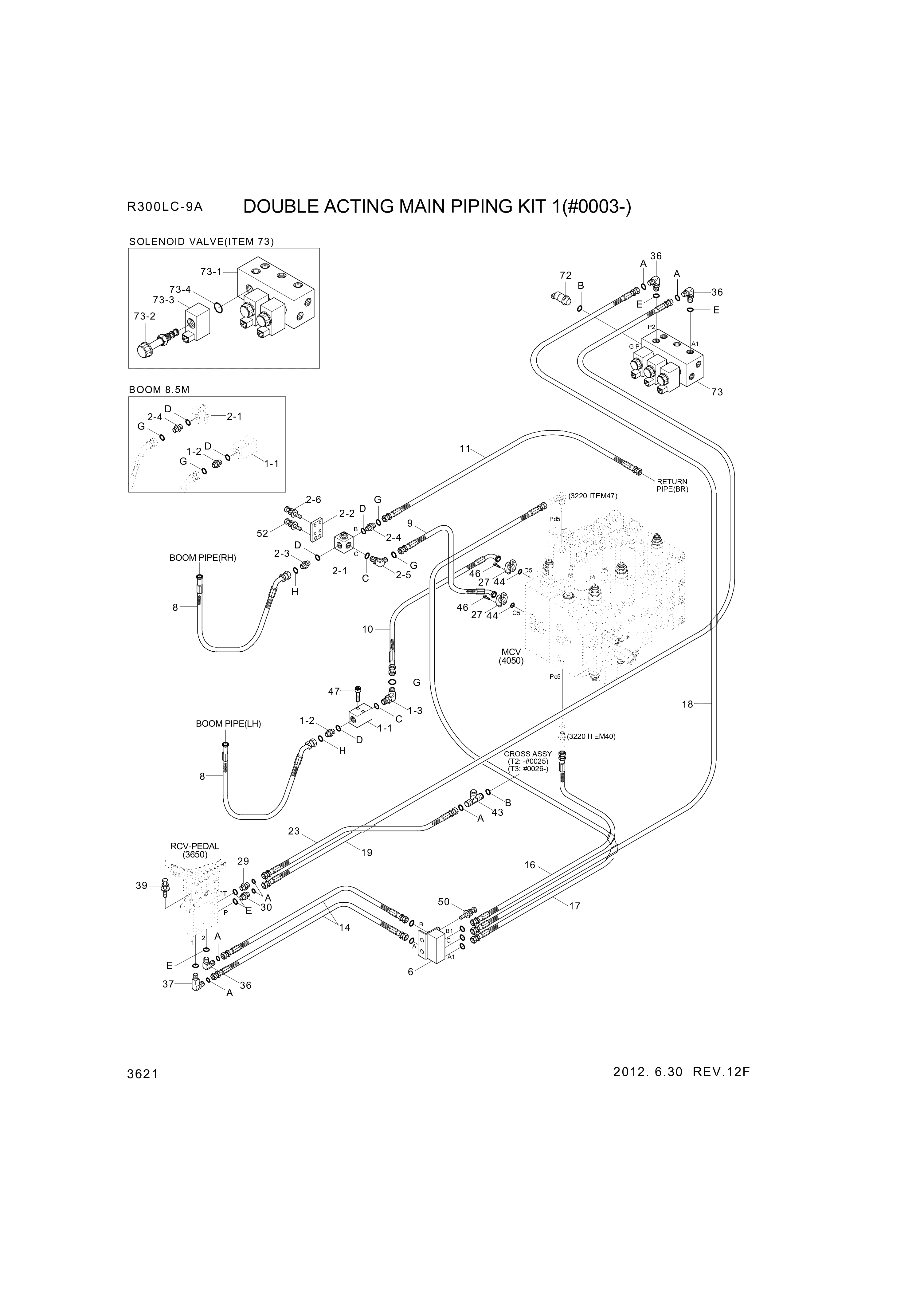 drawing for Hyundai Construction Equipment 34Q8-95040 - JOINT ASSY-3WAY (figure 1)