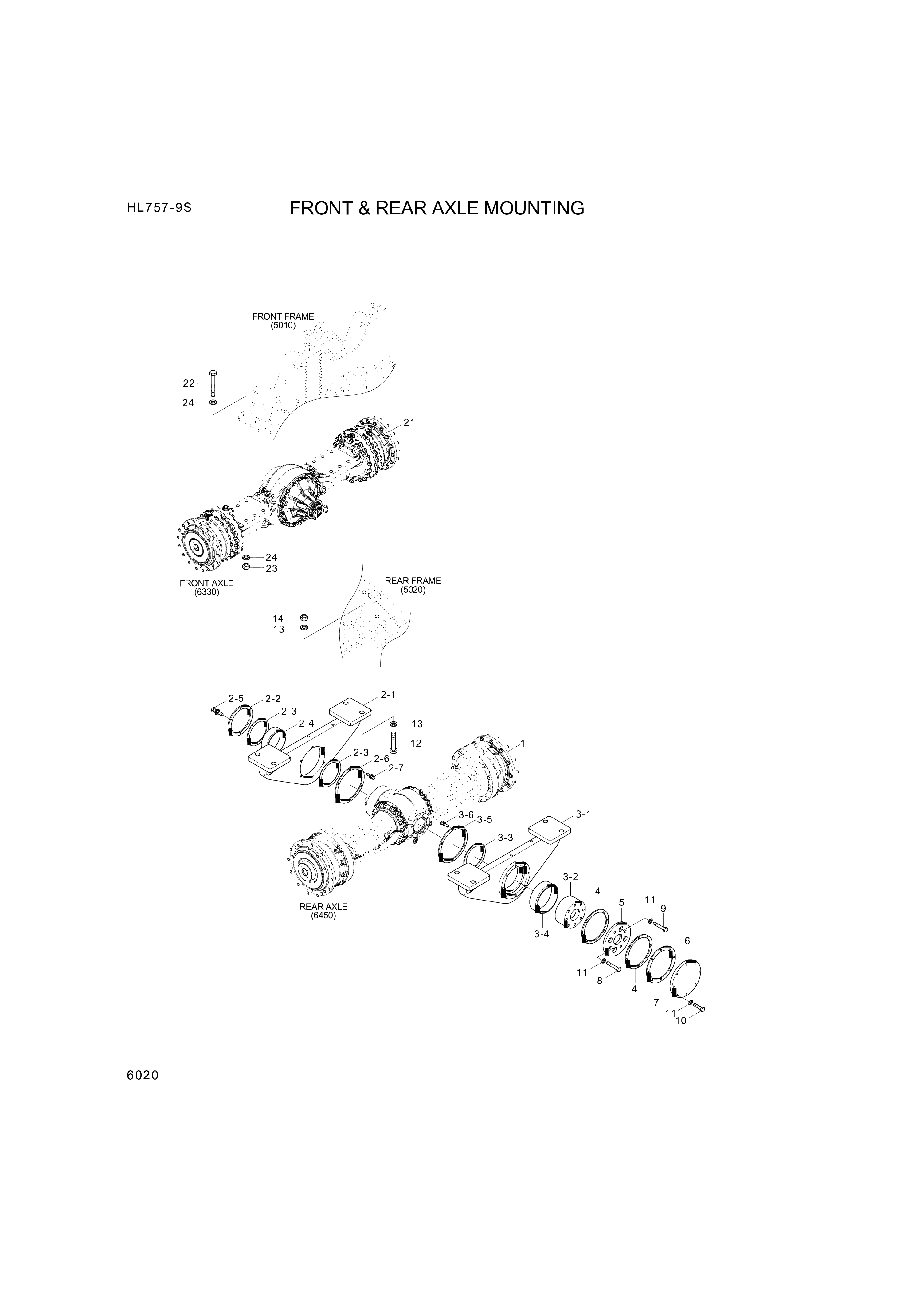 drawing for Hyundai Construction Equipment 81LM-11010 - AXLE ASSY-FRONT (figure 2)