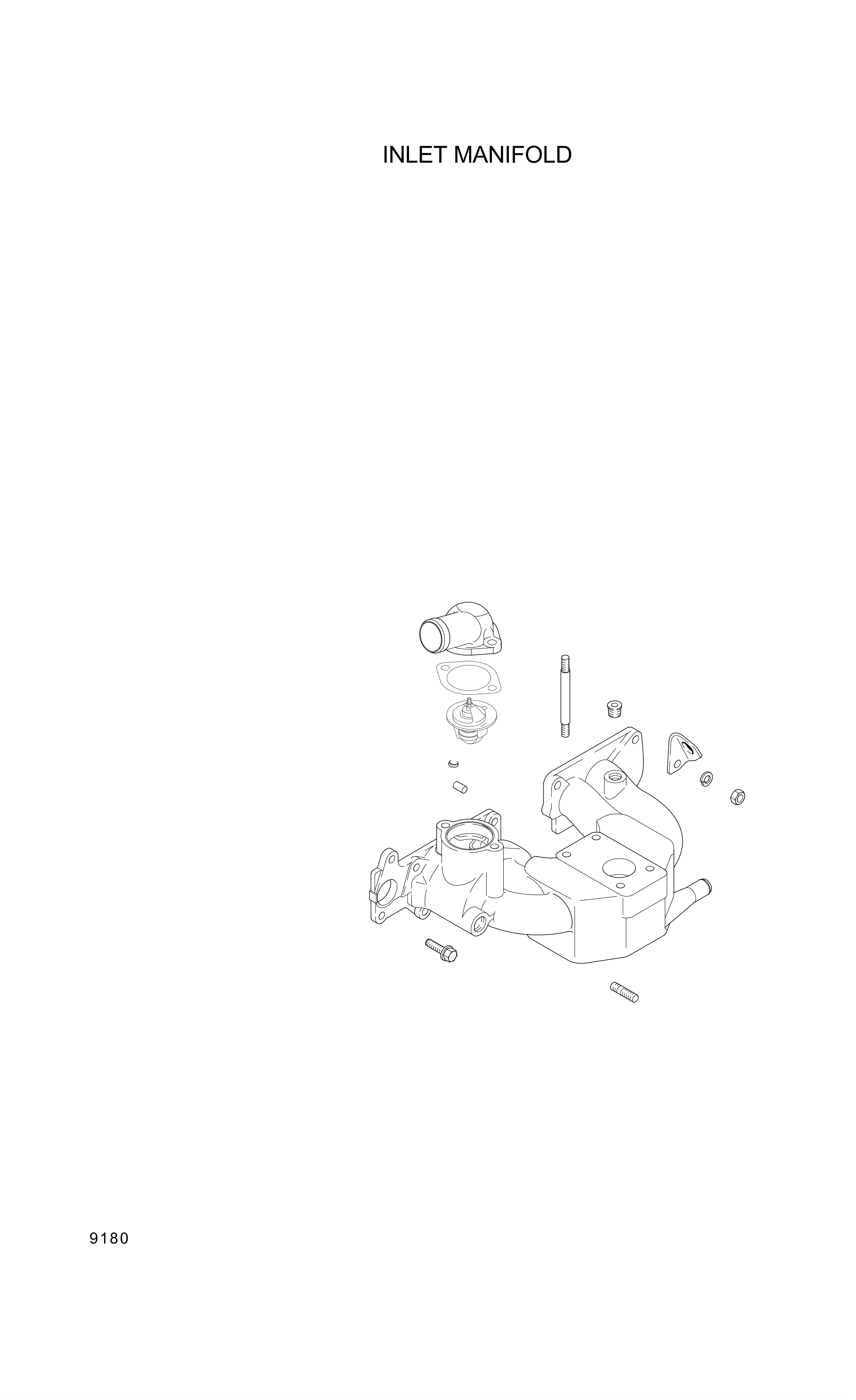 drawing for Hyundai Construction Equipment 93620-00030 - MANIFOLD-INLET (figure 1)