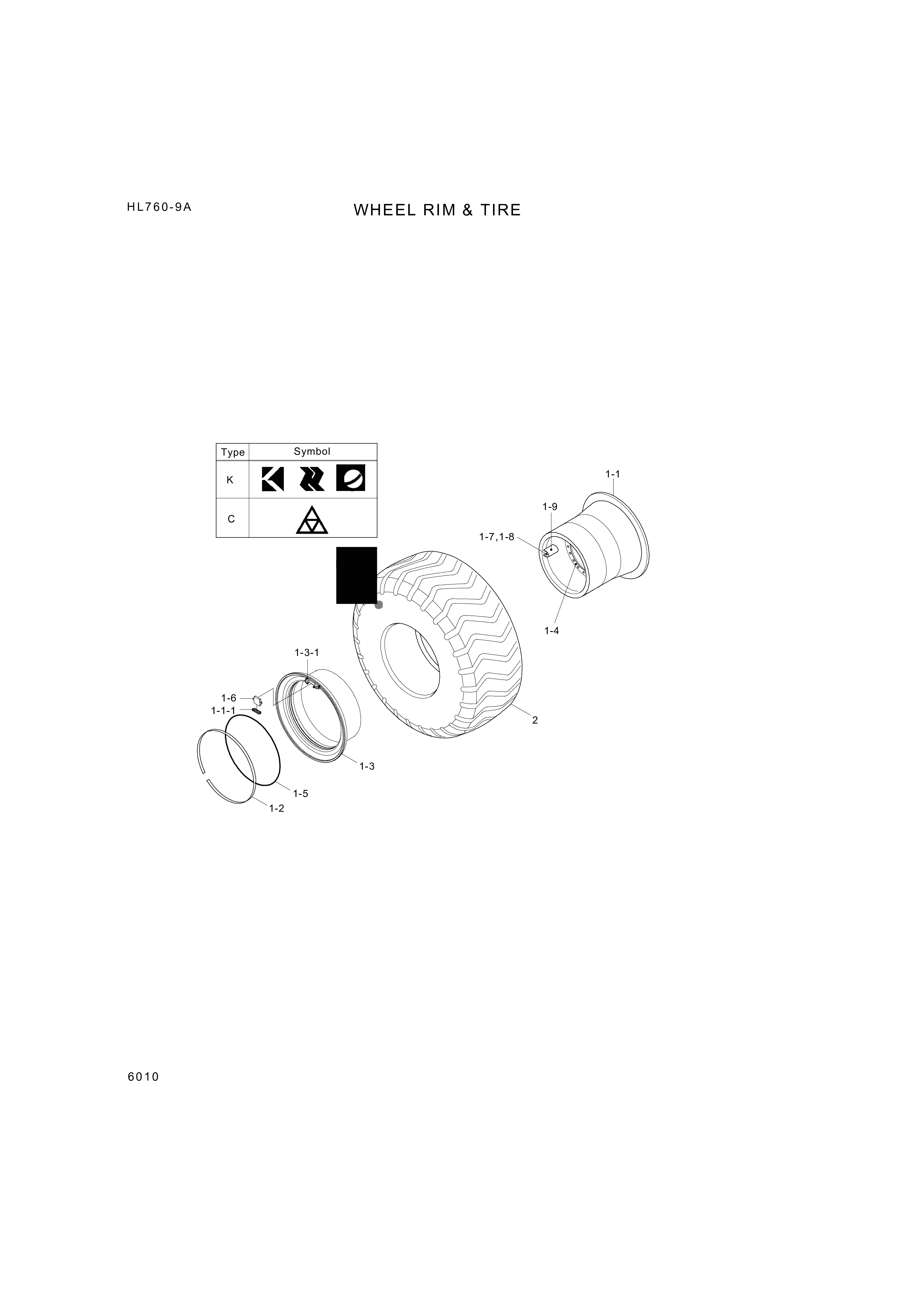 drawing for Hyundai Construction Equipment 84L4-00130 - TIRE-23.5X25X20PR (figure 3)