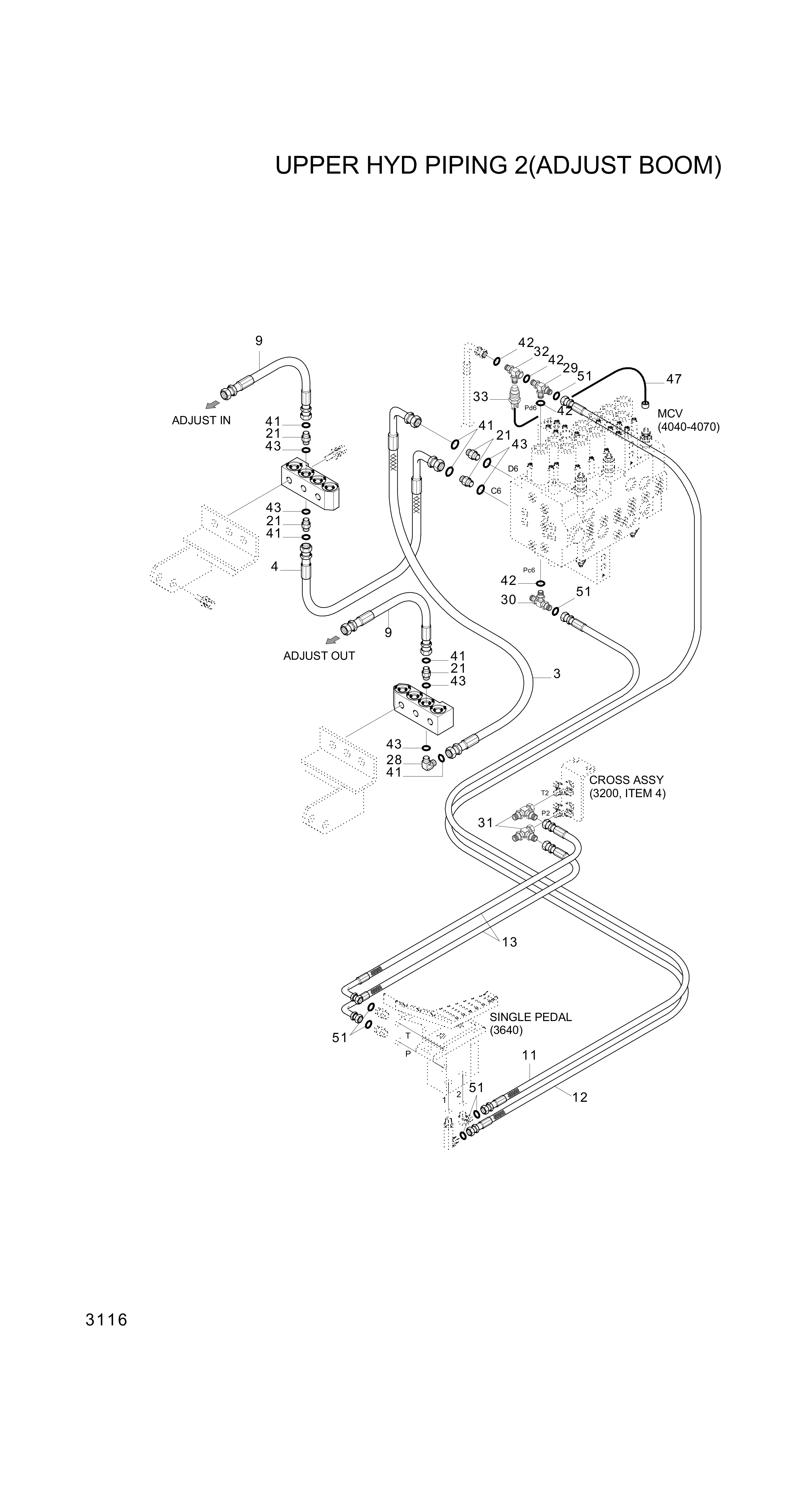 drawing for Hyundai Construction Equipment P930-127014 - HOSE ASSY-ORFS&THD (figure 2)