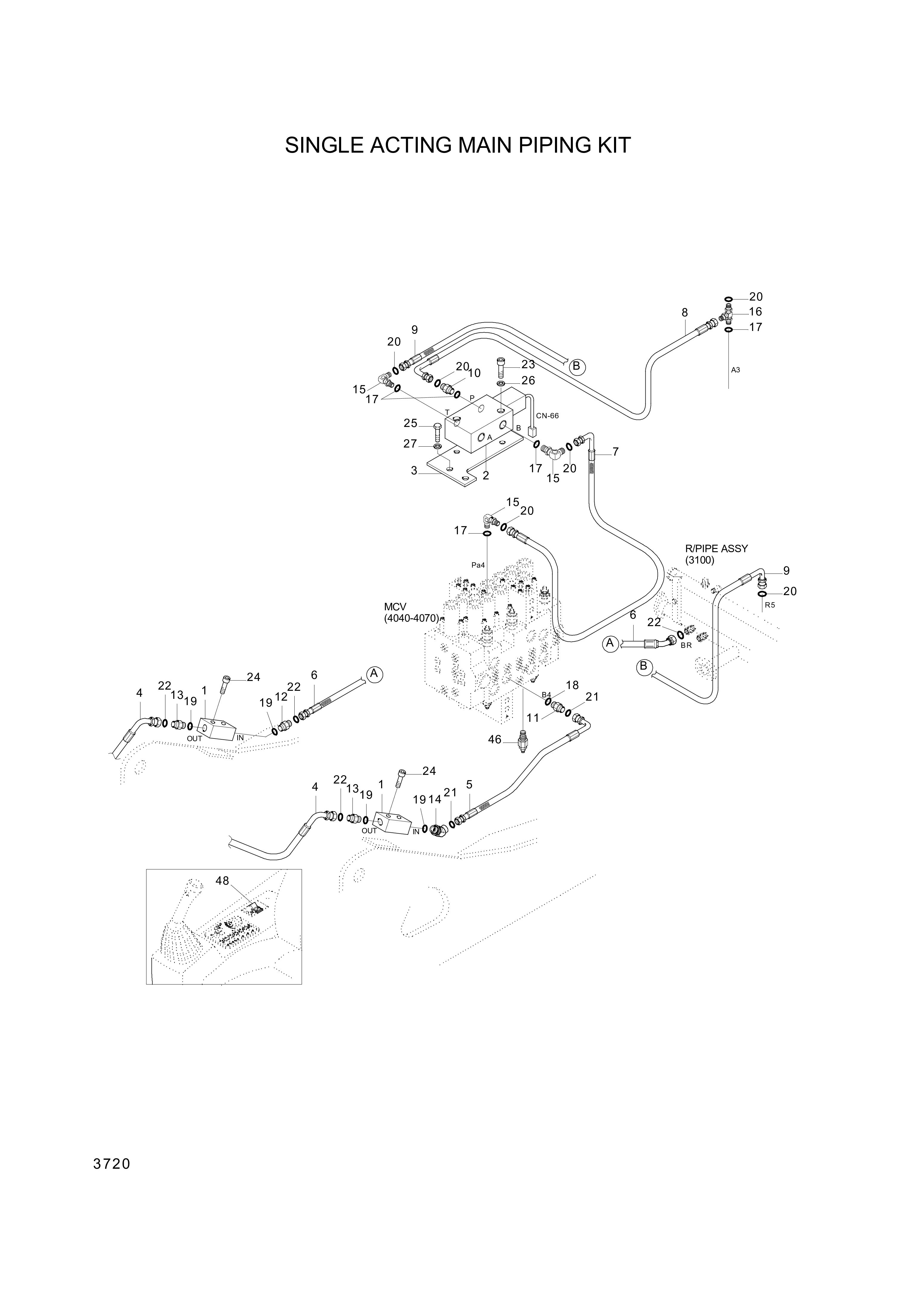 drawing for Hyundai Construction Equipment P973-166325 - HOSE ASSY-ORFS&FLG (figure 3)