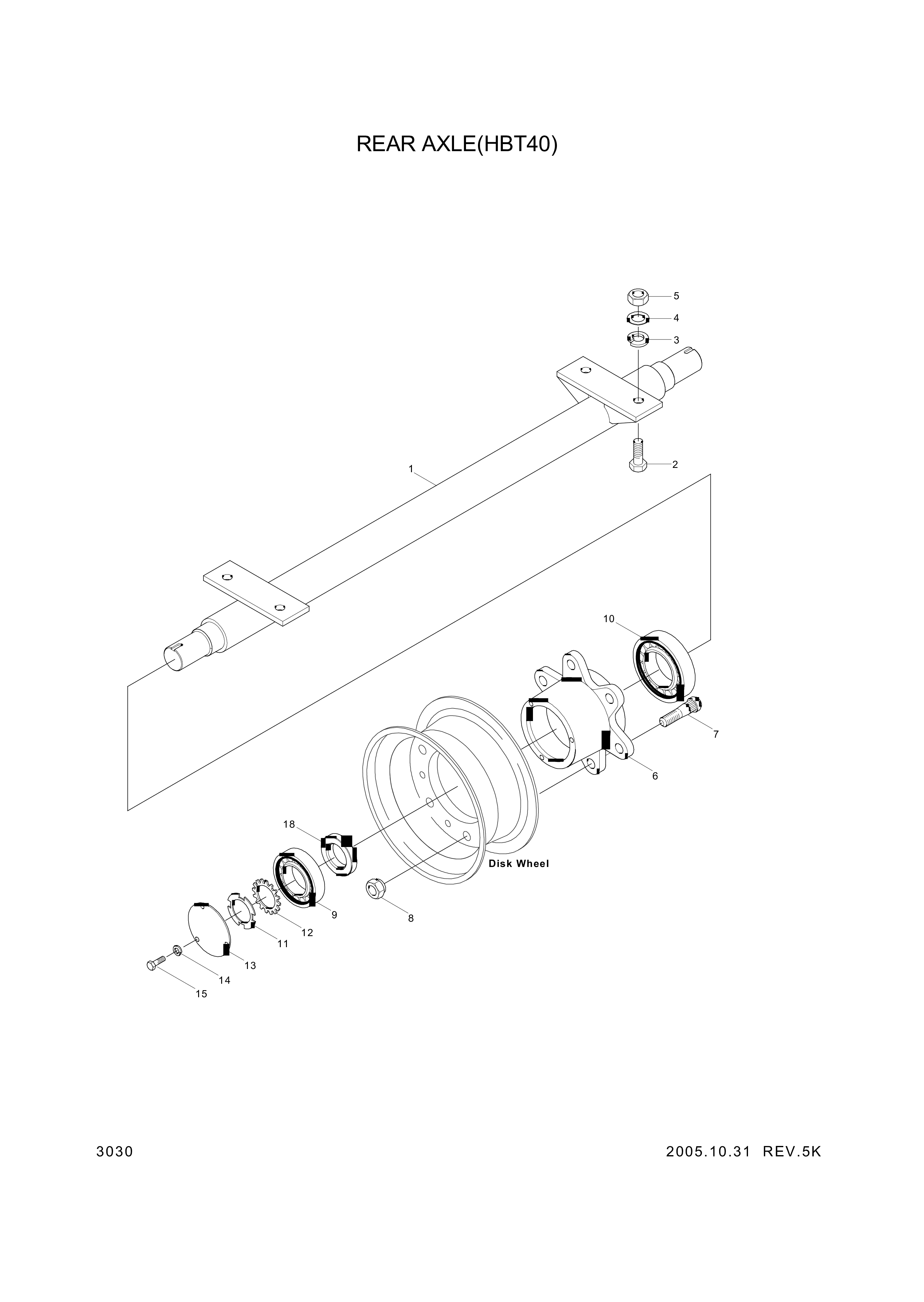 drawing for Hyundai Construction Equipment 3532000500B-02 - AXLE-REAR (figure 1)