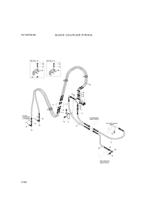 drawing for Hyundai Construction Equipment P930-062019 - HOSE ASSY-ORFS&THD (figure 4)