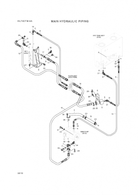 Technical drawing of Hyundai Construction Equipment P930-162019 HOSE ASSY-ORFS&amp;THD with dimensions and layout (figure 2)