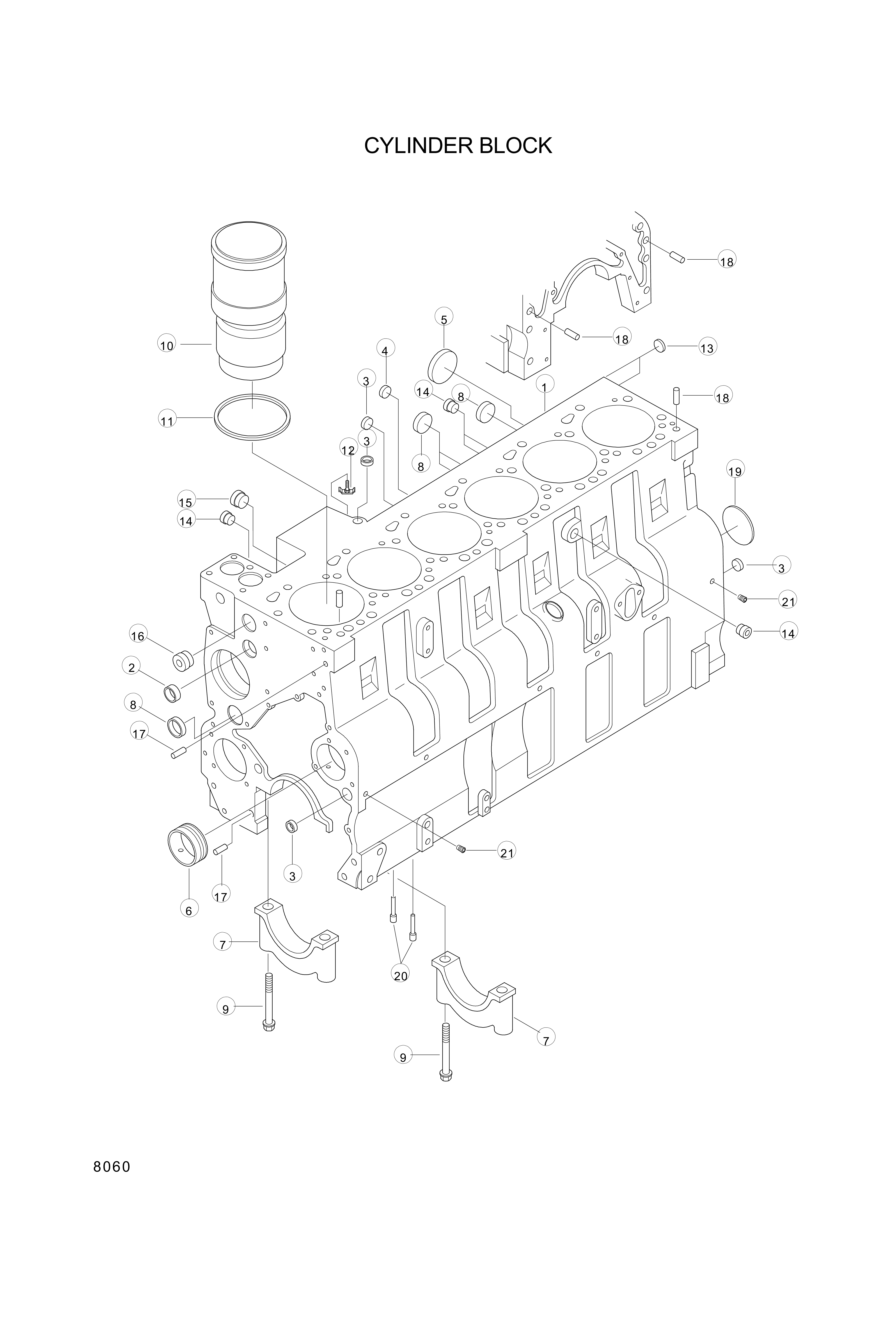 drawing for Hyundai Construction Equipment YUBP-06249 - LINER KIT-CYL (figure 4)