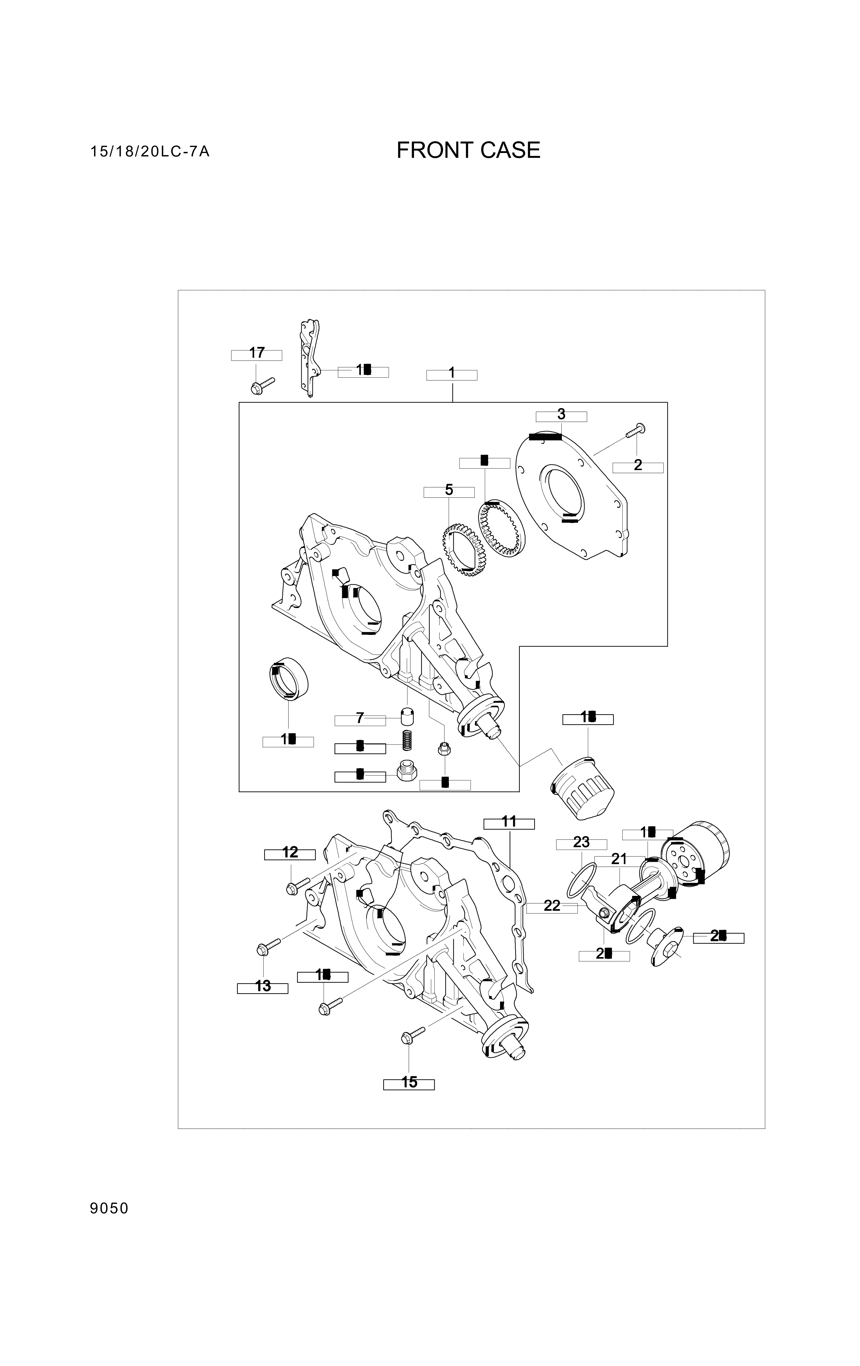 drawing for Hyundai Construction Equipment 21313-23012 - Cover-Oil Pump (figure 4)