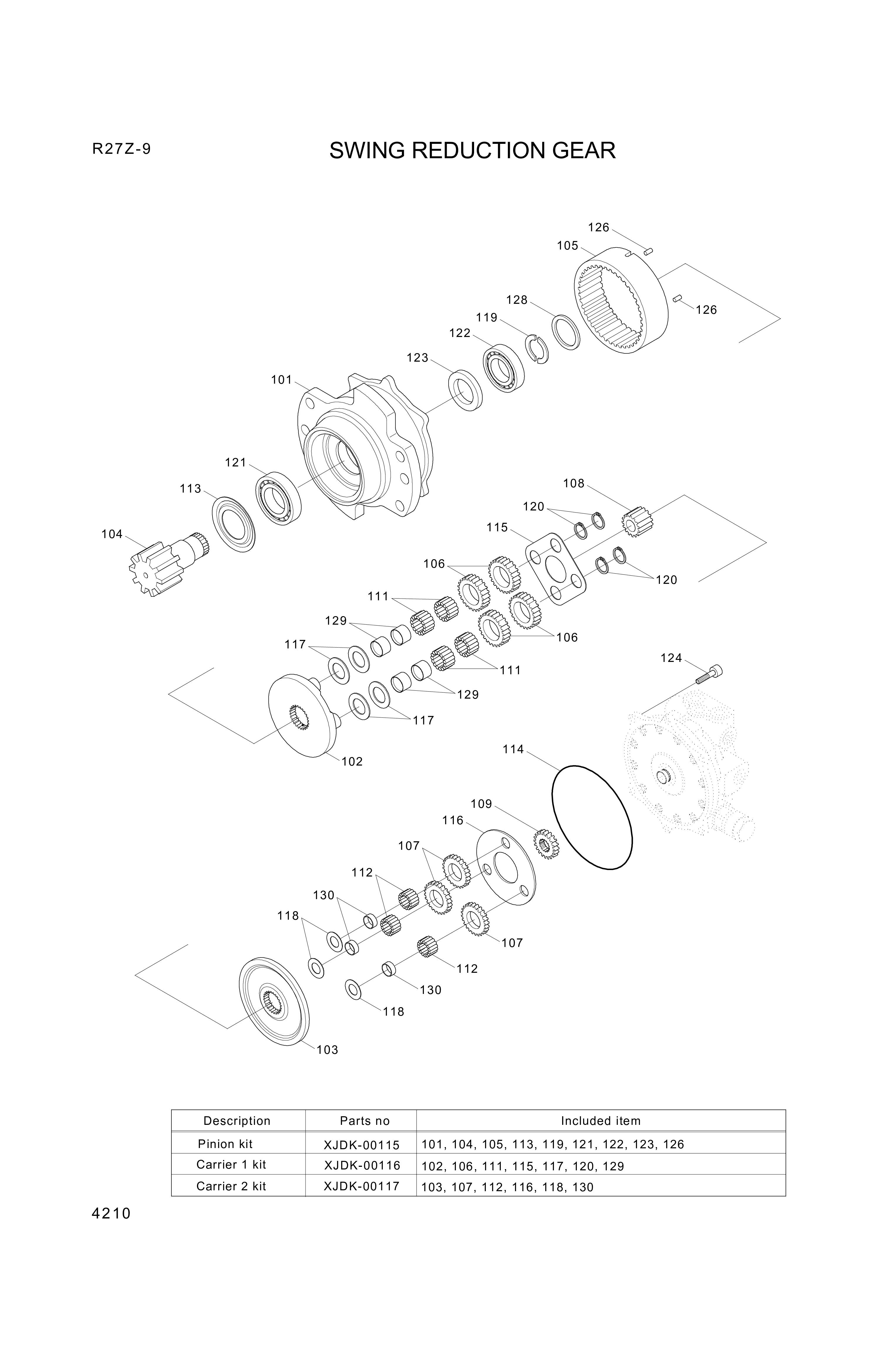 drawing for Hyundai Construction Equipment XJDK-00102 - GEAR-S1 (figure 1)