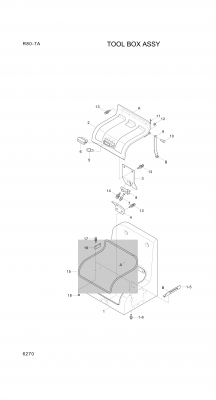 Technical drawing of Hyundai Construction Equipment S275-05000B NUT-SELF with dimensions and layout