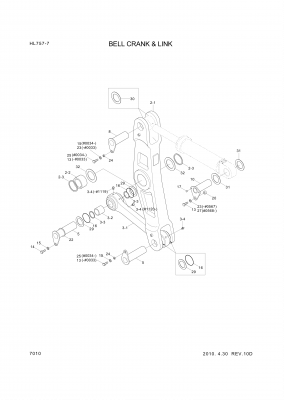 Technical drawing of Hyundai Construction Equipment 61N8-06040 PIN-JOINT with dimensions and layout (figure 2)