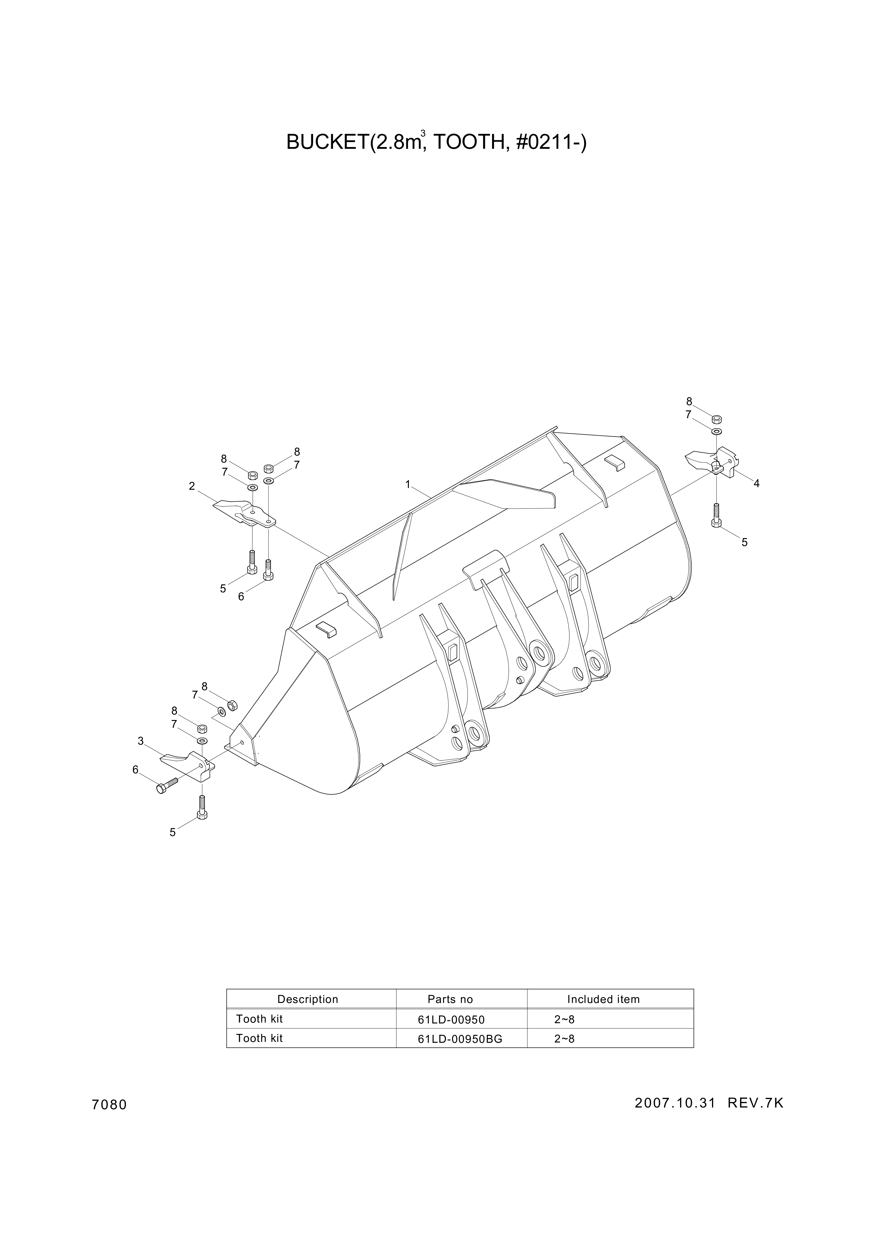 drawing for Hyundai Construction Equipment 61LD-02010BG - BUCKET (figure 1)