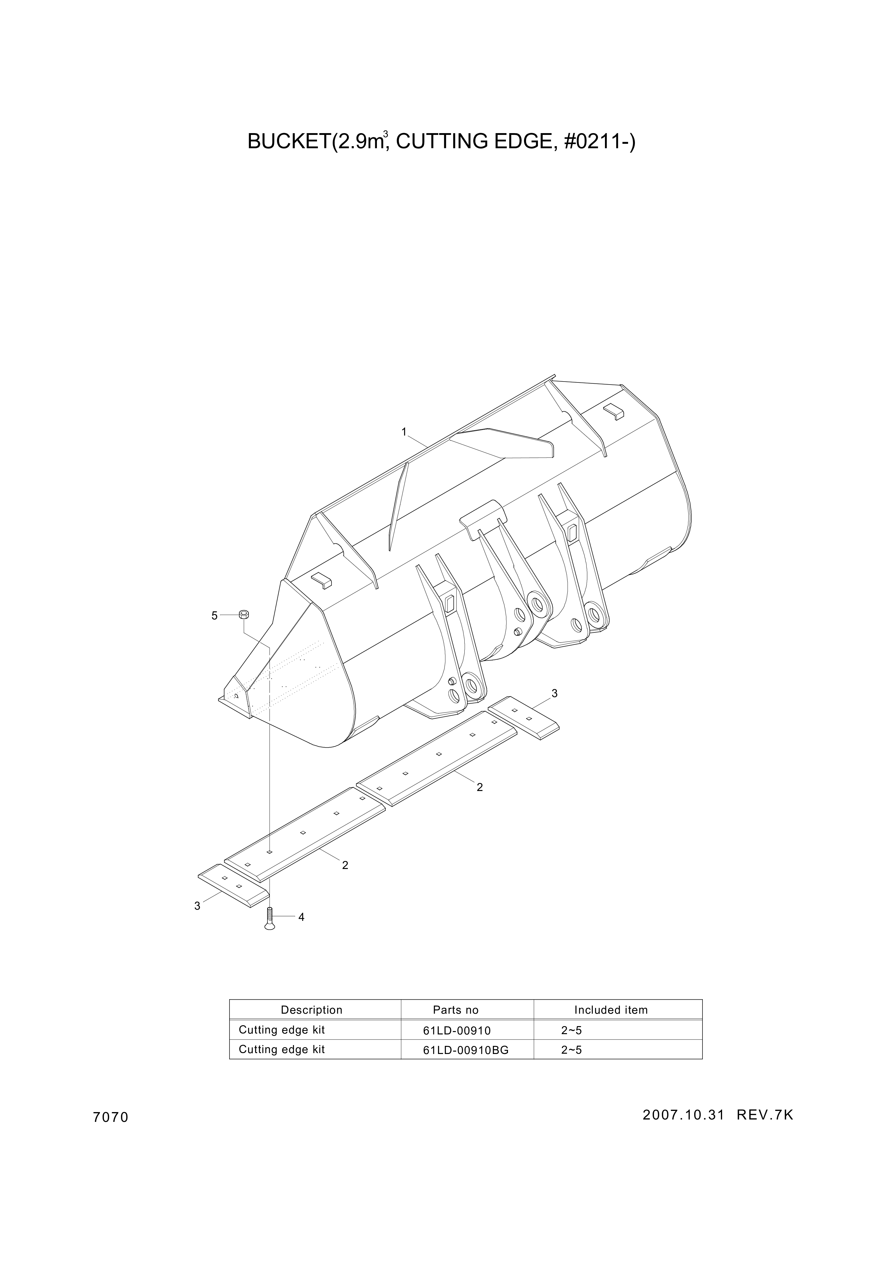 drawing for Hyundai Construction Equipment 61LD-02010BG - BUCKET (figure 2)