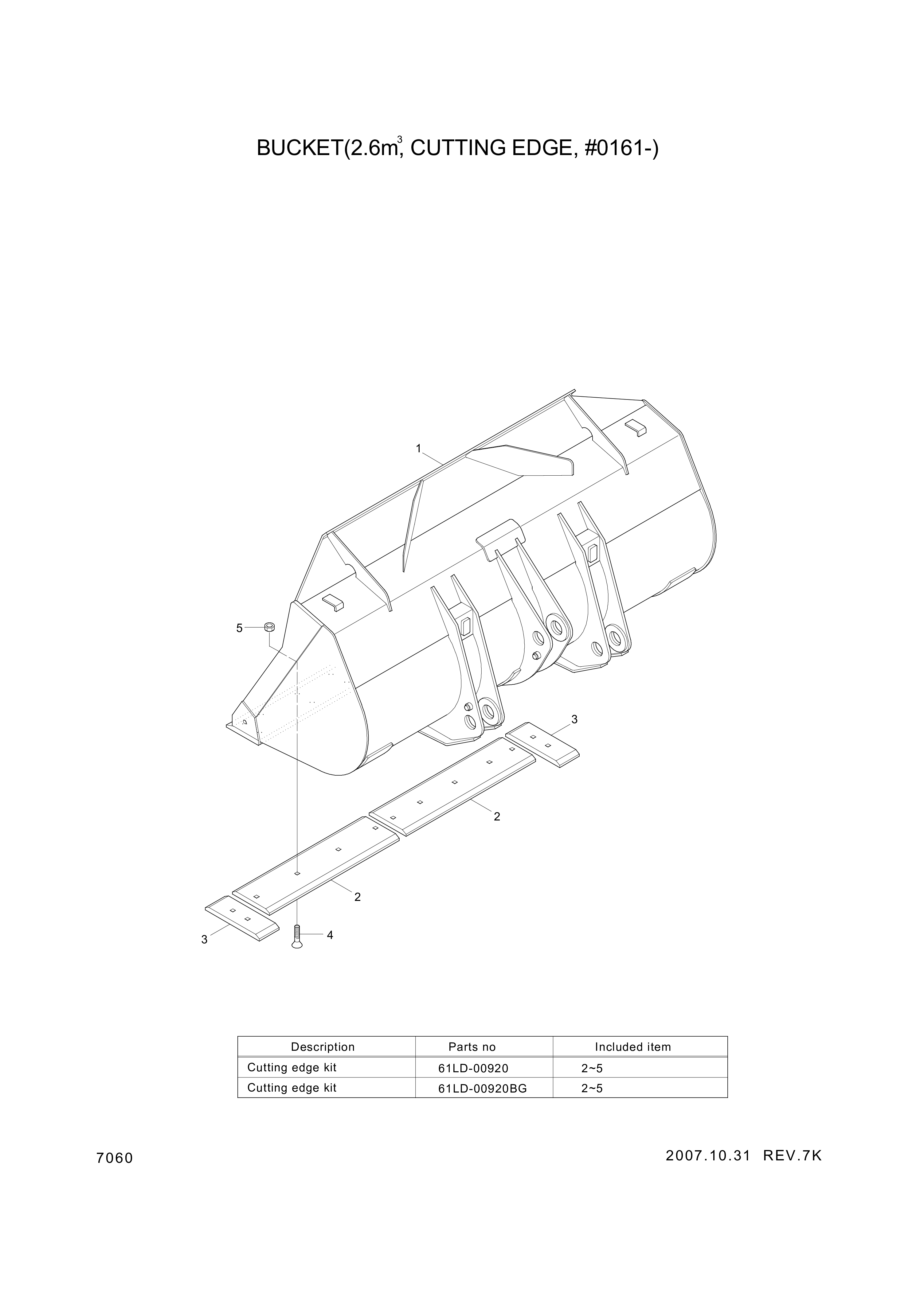 drawing for Hyundai Construction Equipment 61LD-04010BG - BUCKET (figure 1)