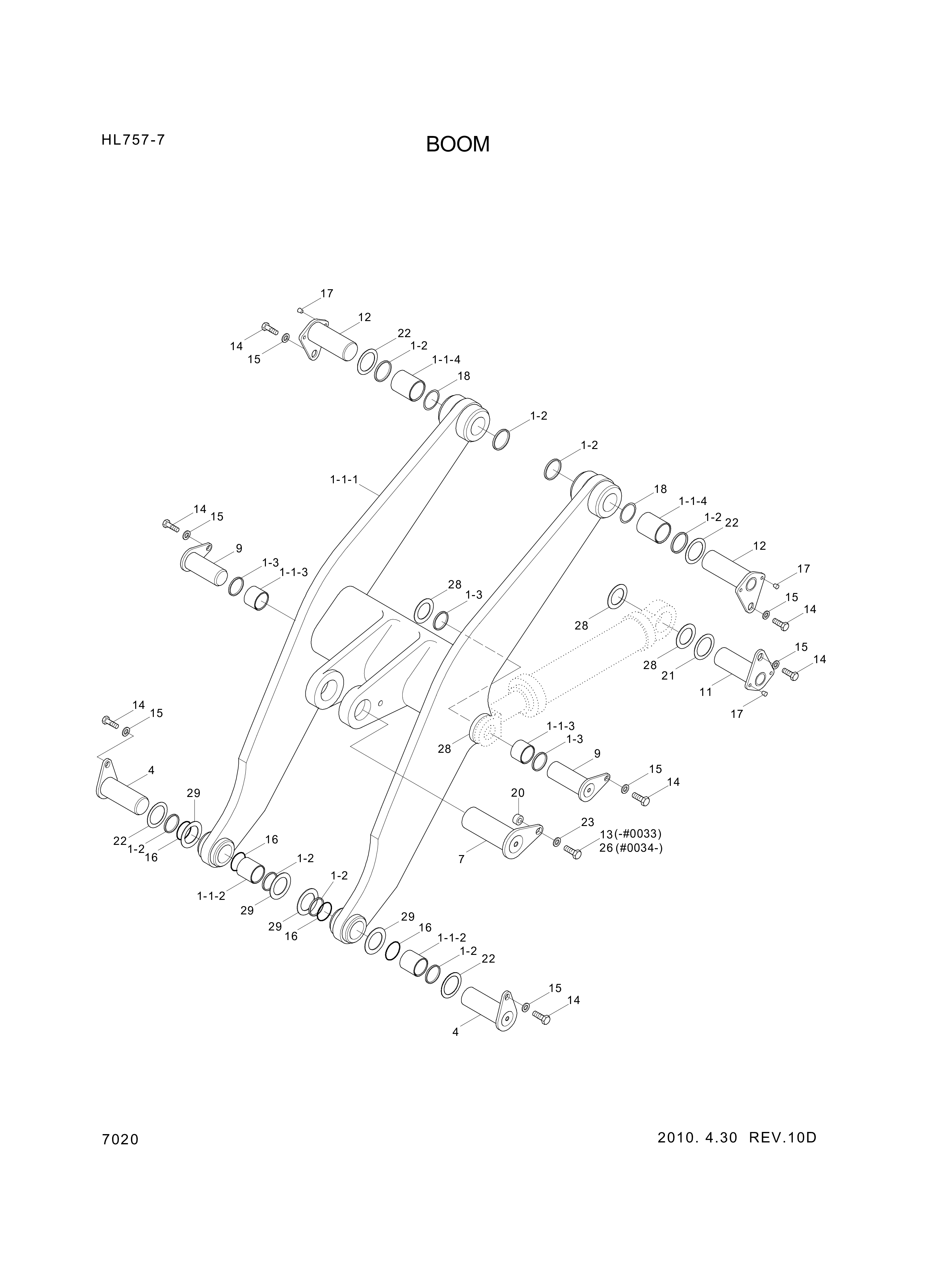 drawing for Hyundai Construction Equipment 61LD-10011 - BOOM ASSY (figure 2)