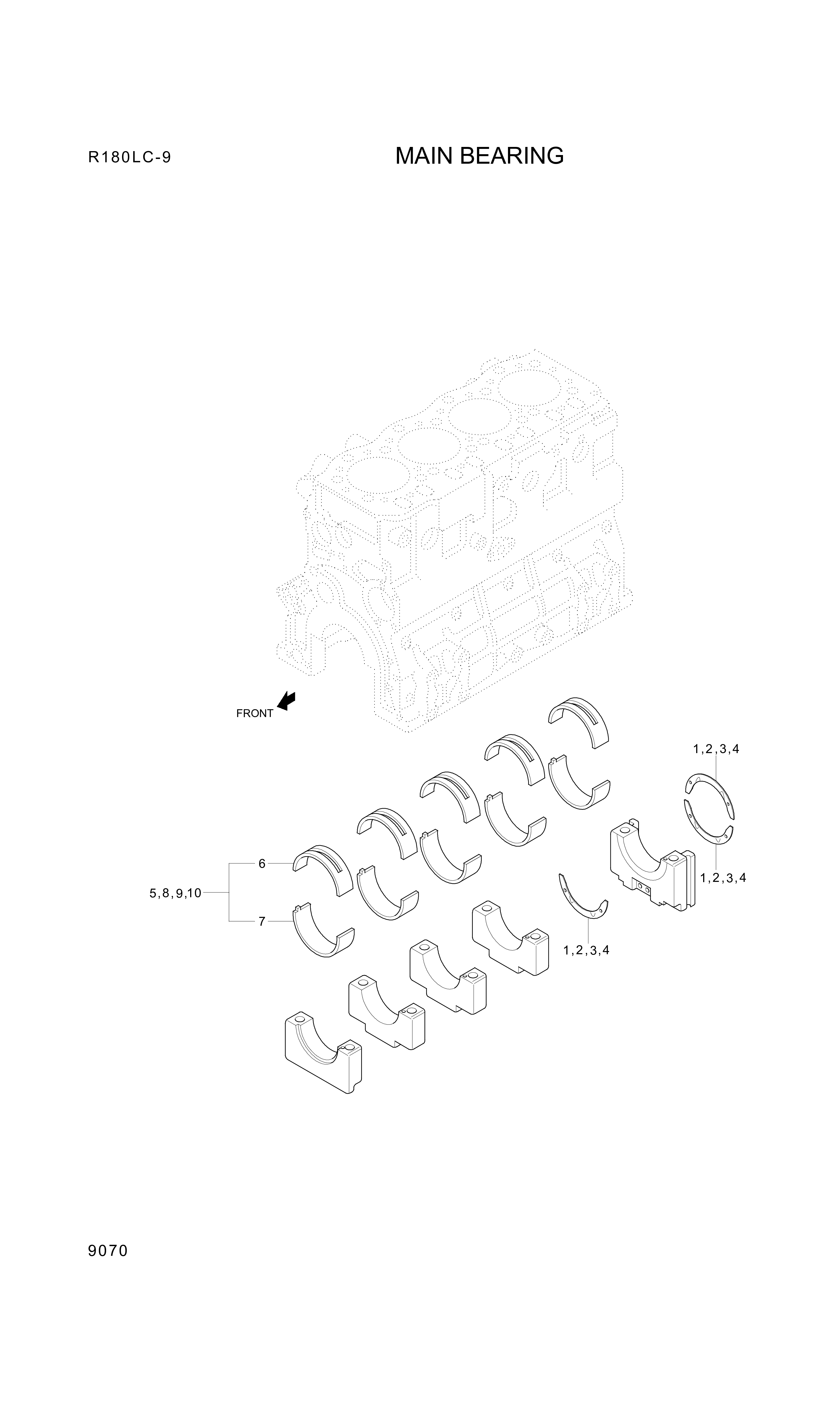 drawing for Hyundai Construction Equipment 35309-09061 - BEARING SET-MAIN (figure 5)